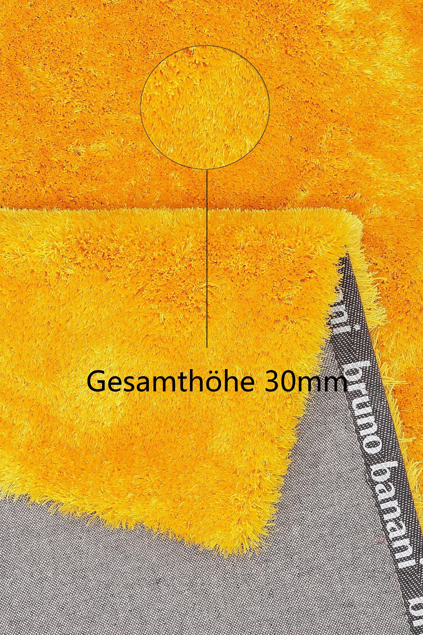 Bruno Banani Hochflor-Läufer Dana Teppich, Kundenliebling, rechteckig, Höhe: 30 mm, Brücke, uni, weich, Mikrofaser, Diele, Flur, Wohnzimmer, Schlafzimmer – Bild 5 von 5