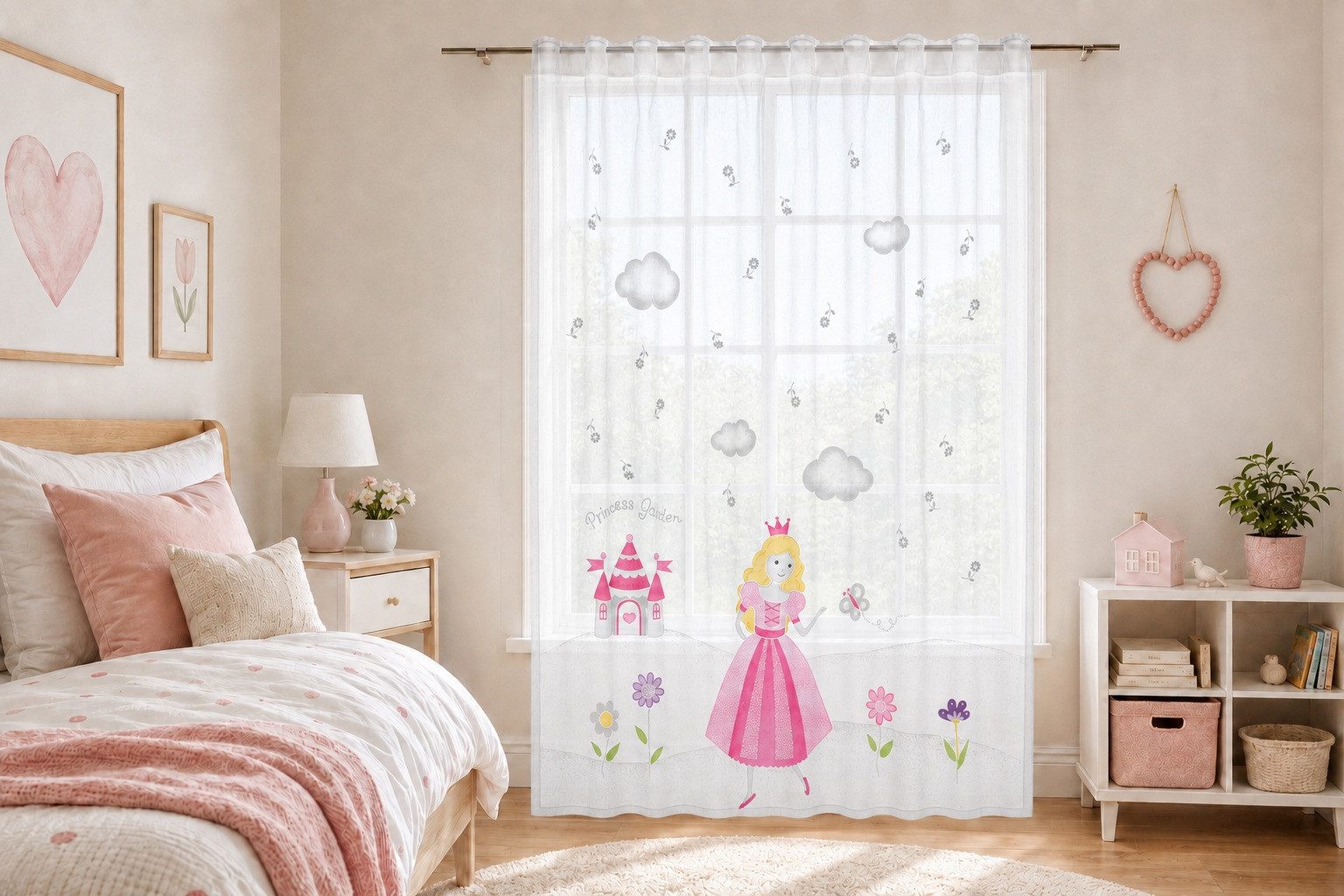 WILLKOMMEN ZUHAUSE by ALBANI GROUP Gardine Schlaufenschal Prinzessin BxH 140x245cm mit verdeckte Schlaufen – Bild 2 von 5
