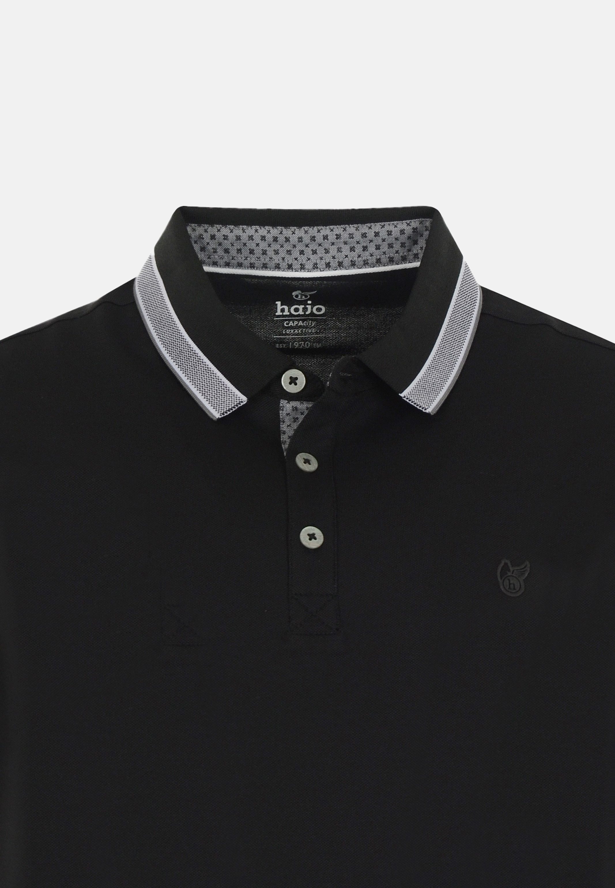 Hajo Poloshirt Pique (1-tlg) Poloshirt - Baumwolle - Atmungsaktiv - Strickbündchen am Armabschluss