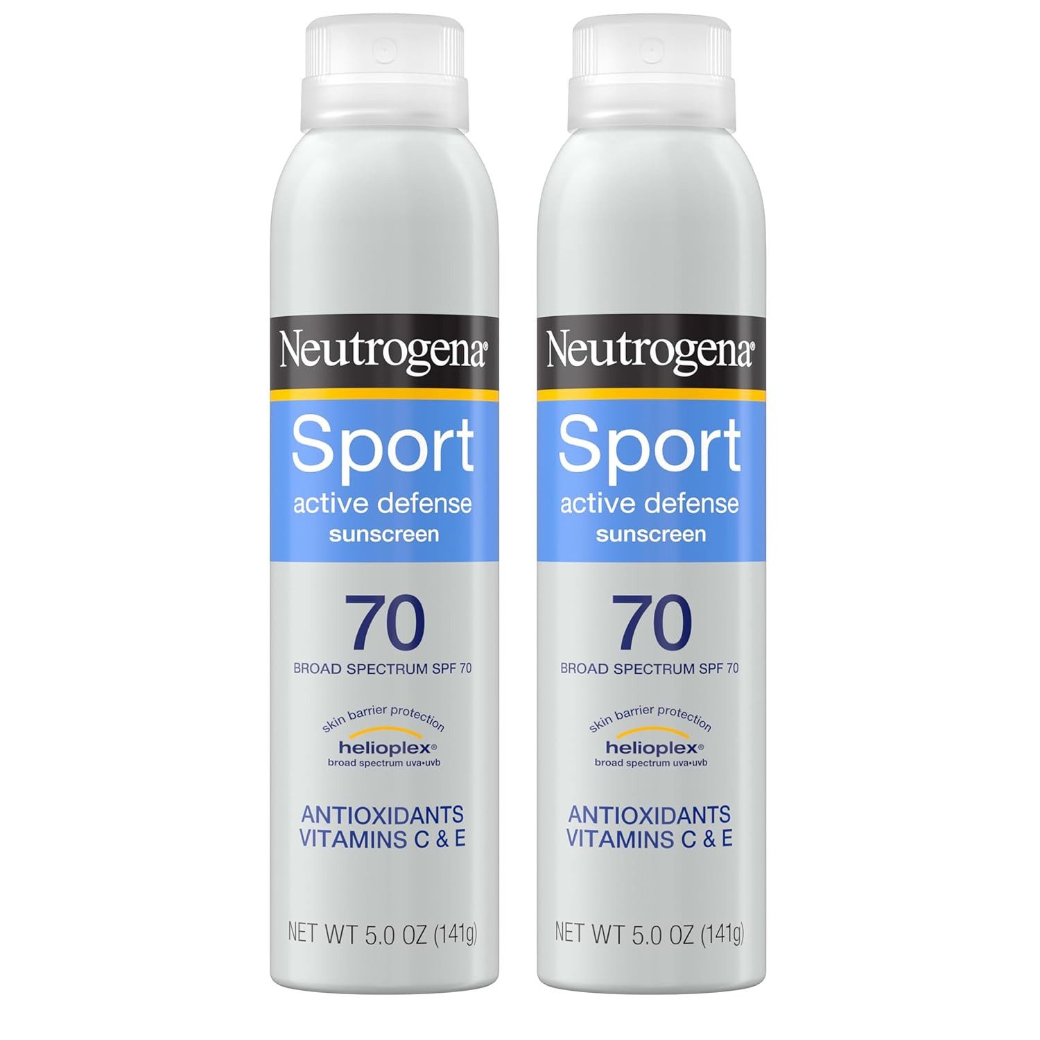 Neutrogena Sonnenschutzspray Sport Active Defense LSF 70, schweiß- und wasserabweisendes Spray, 2-tlg., 1er oder 2er Set