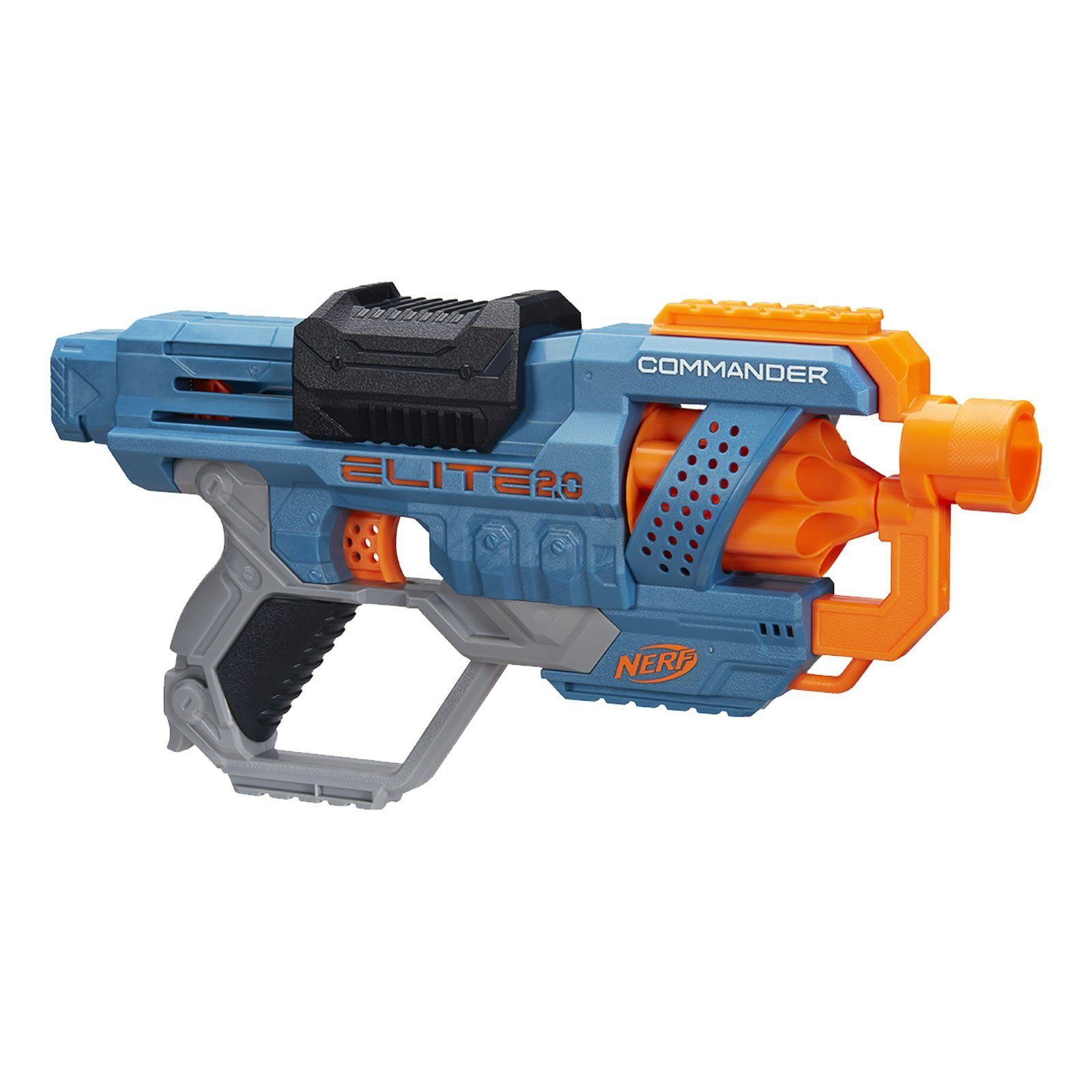 Hasbro Blaster Dartblaster Commander RC-6, Repetier-Blaster der Elite 2.0 Serie mit Trommel