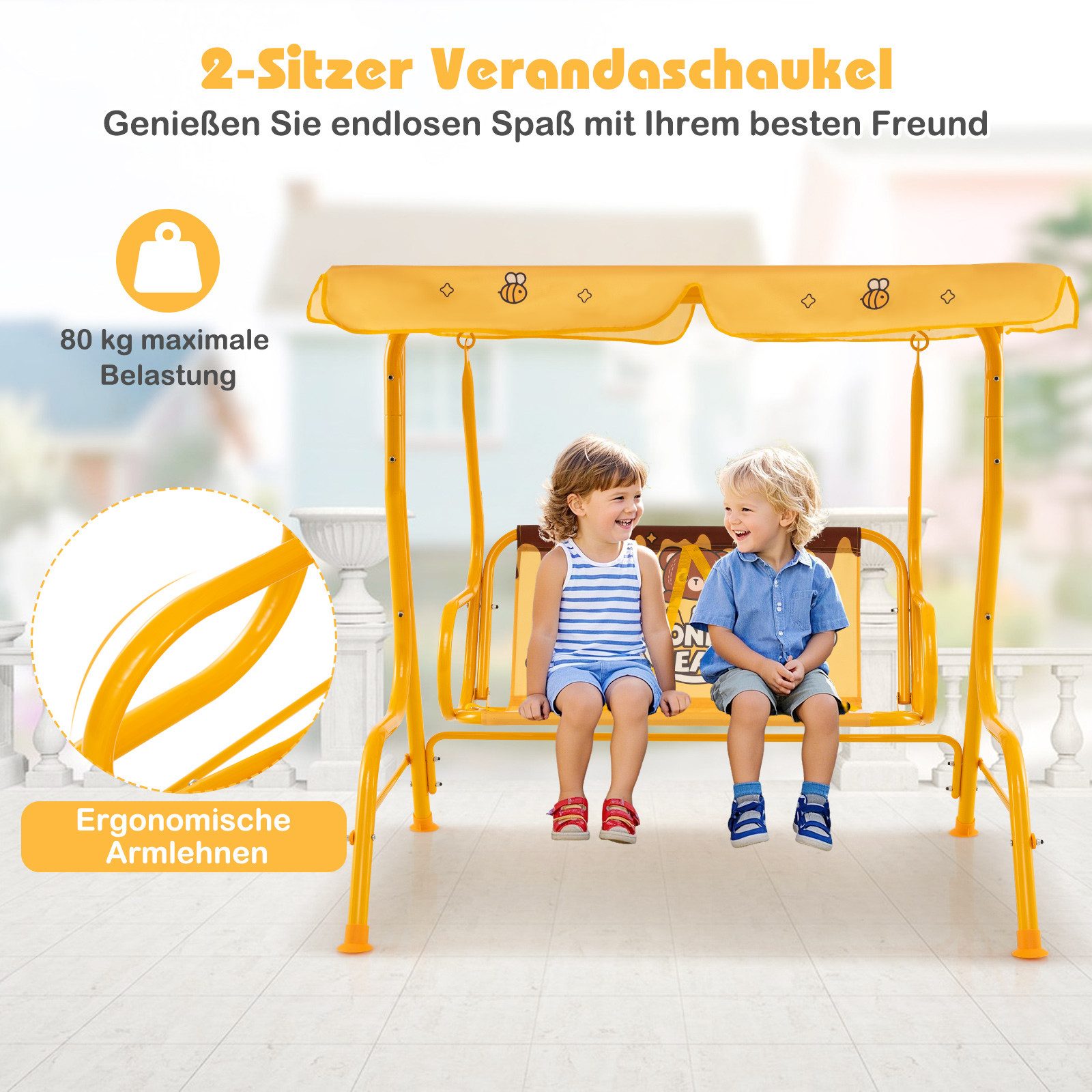 COSTWAY Hollywoodschaukel, 2-Sitzer, für Kinder, mit günstig online kaufen
