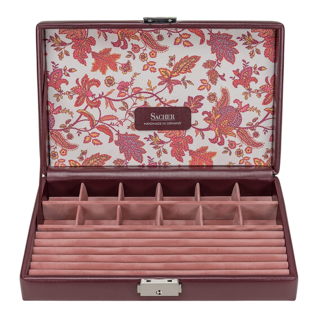 Sacher Schmuckkasten Ring- und Sammleretui, Handgefertigt in Deutschland