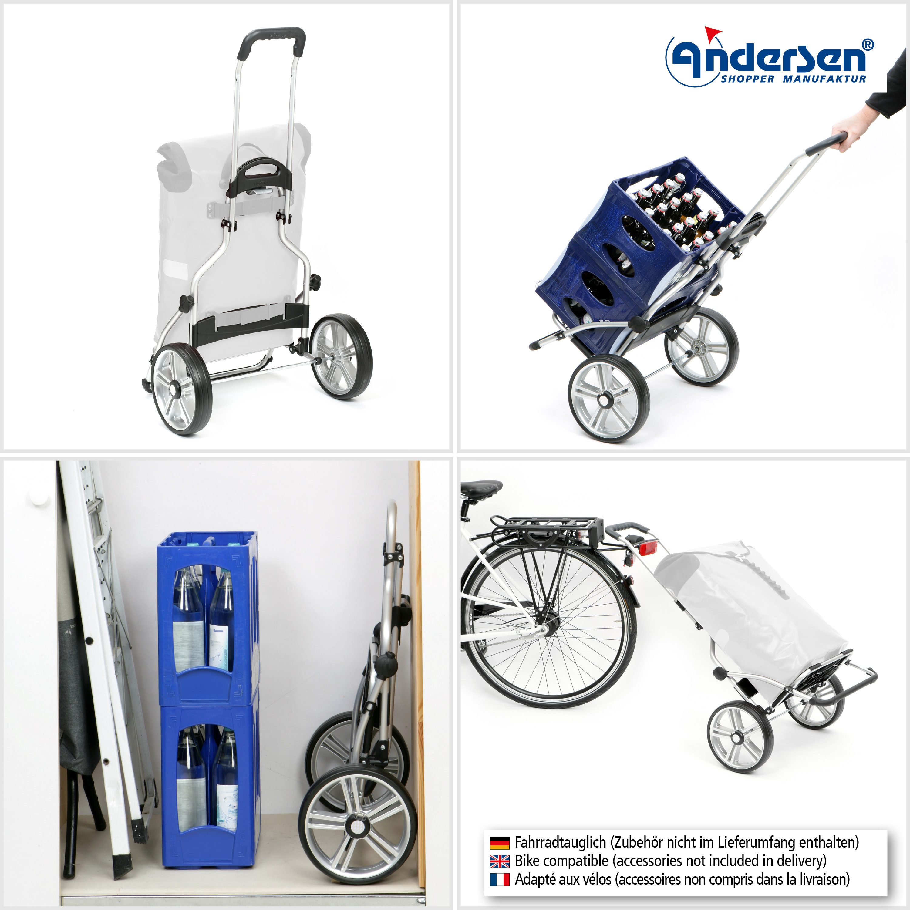 Andersen Einkaufstrolley Cargo Shopper XXL Folke blau, Thermofach 15 Liter, klappbar, belastbar bis 50kg, wasserabweisend