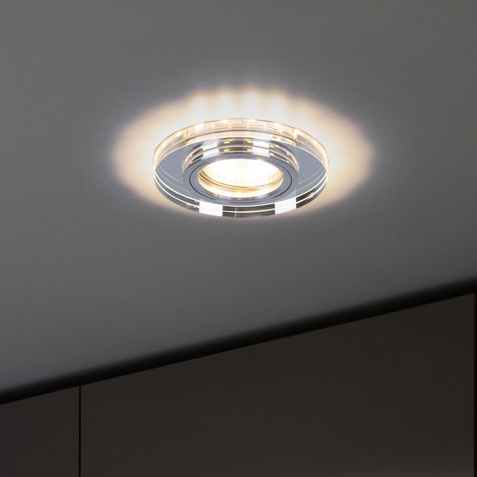 etc-shop LED Einbaustrahler, Leuchtmittel inklusive, Warmweiß, Decken  Einbau Strahler Wohn Arbeits Zimmer Lampe Glas Spot rund im