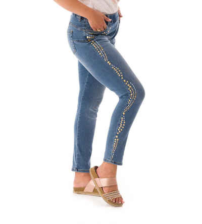 atinka Jeggings Dehnbund-Jeans mit Nieten verziert