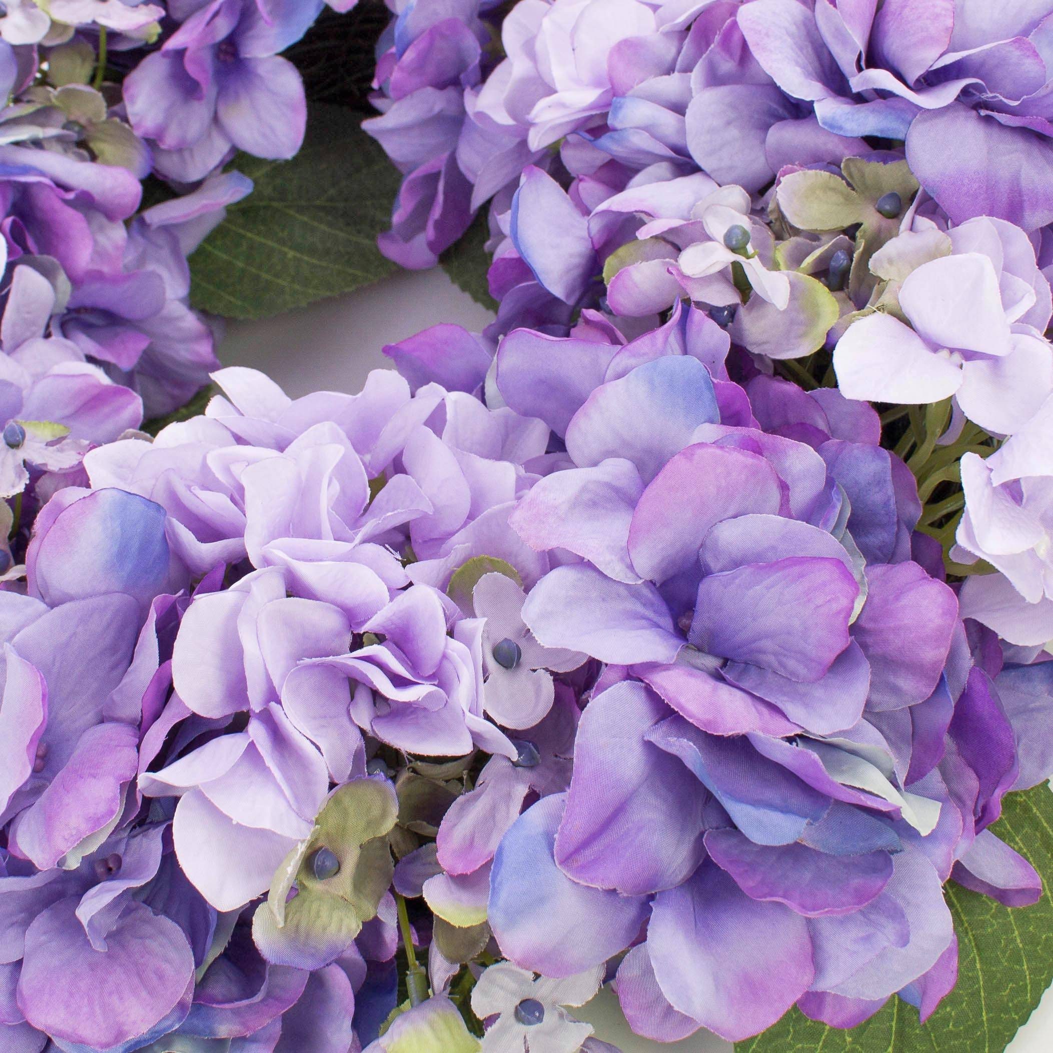 Kunstkranz Sommerlicher Hortensienkranz auf Rattan, lila, Ø 35cm Hortensie, artplants, Höhe 12.0 cm