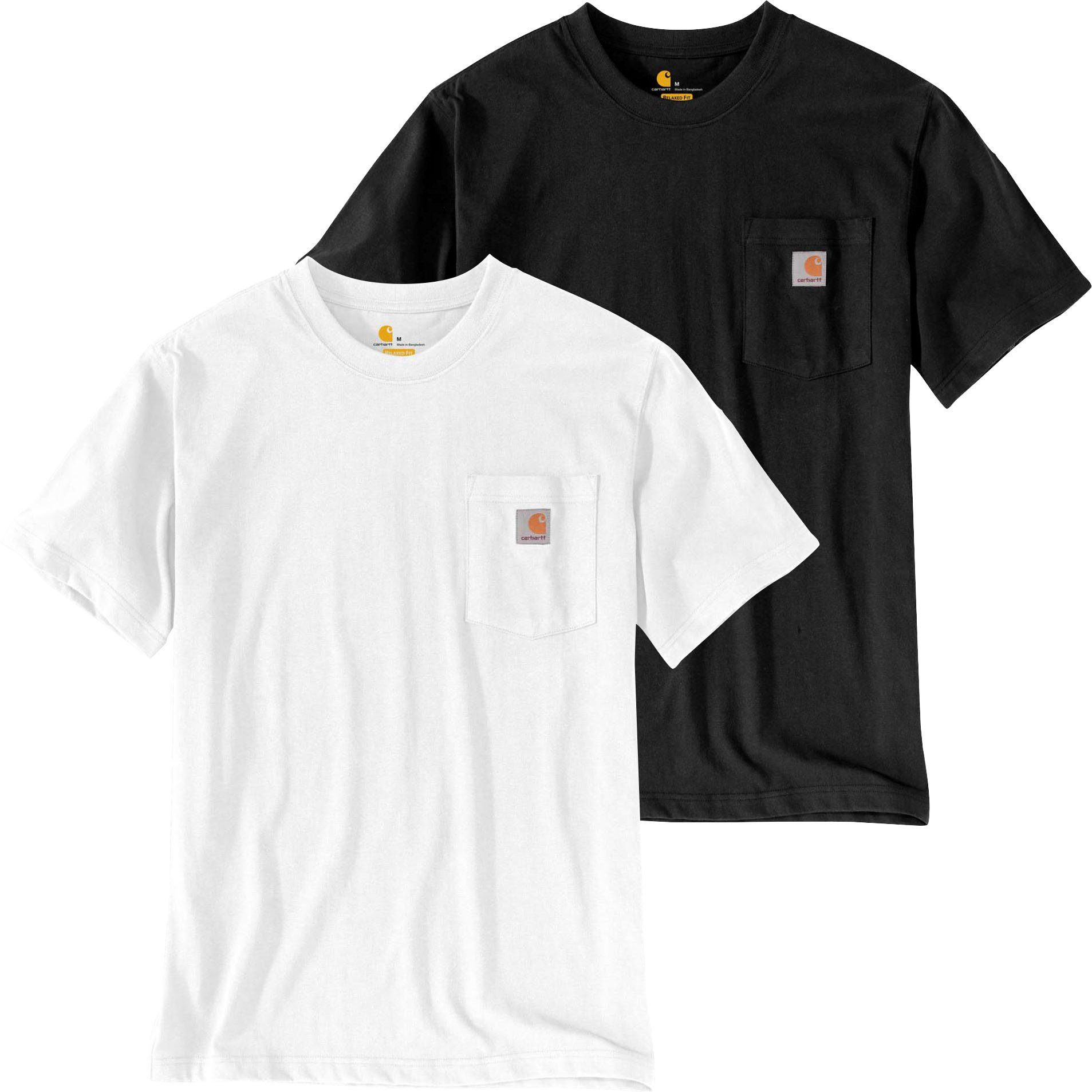 weiß Set) T-Shirt 2er schwarz (2-tlg., und Carhartt