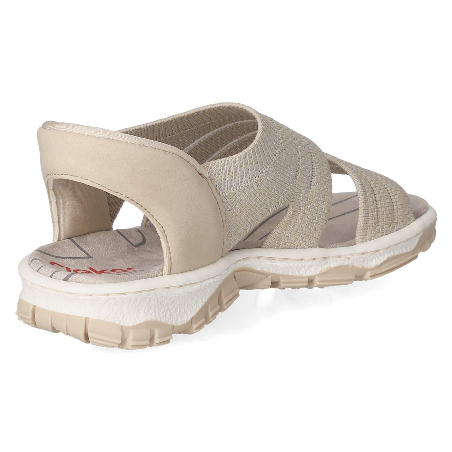 Rieker Rieker Flache Sandalen 68895-64 Damen Textil & Synthetik beige Sandalette – Bild 4 von 5