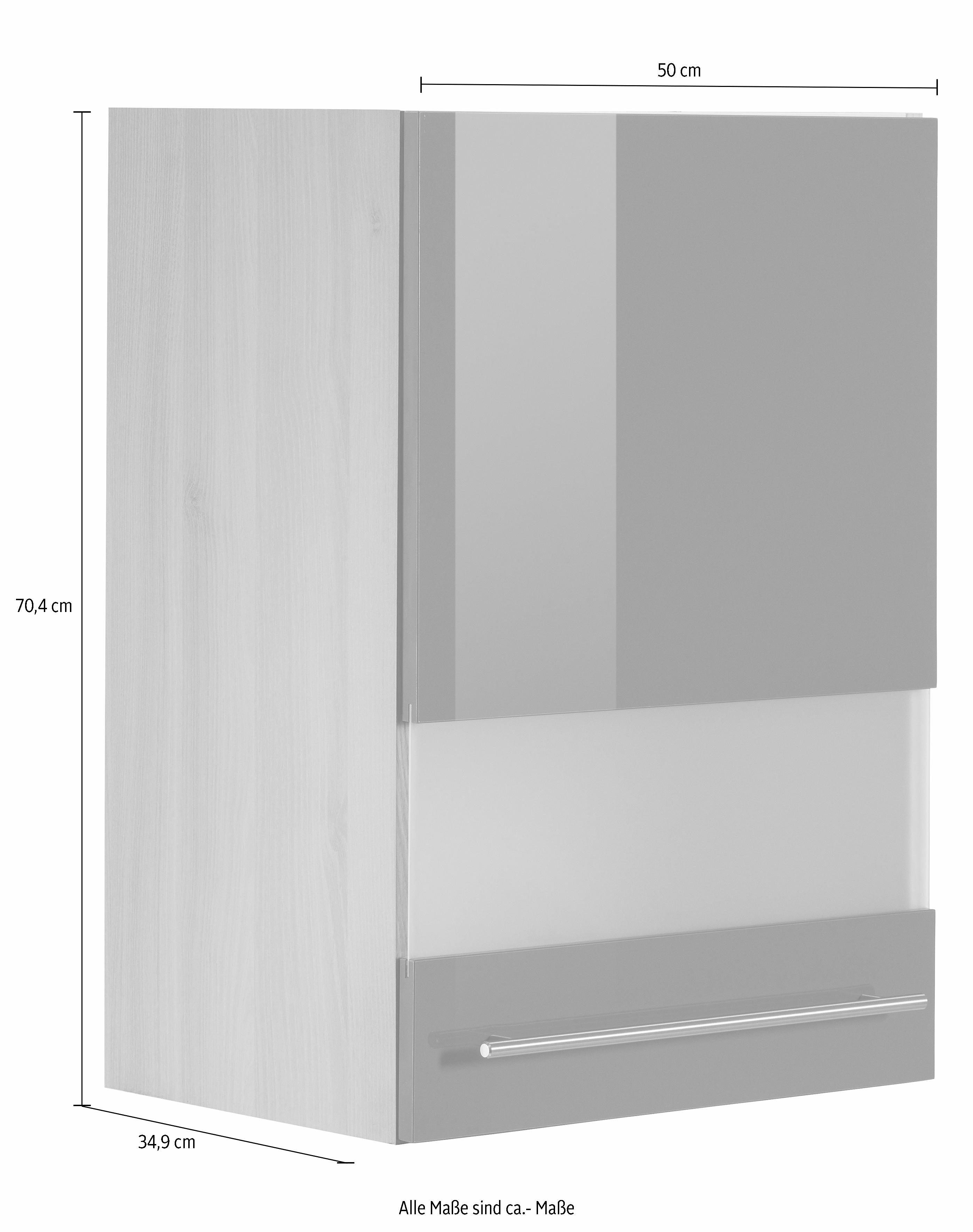 OPTIFIT Glashängeschrank Bern Breite 50 cm, Front mit Milchglas-Einsatz, mit Metallgriff