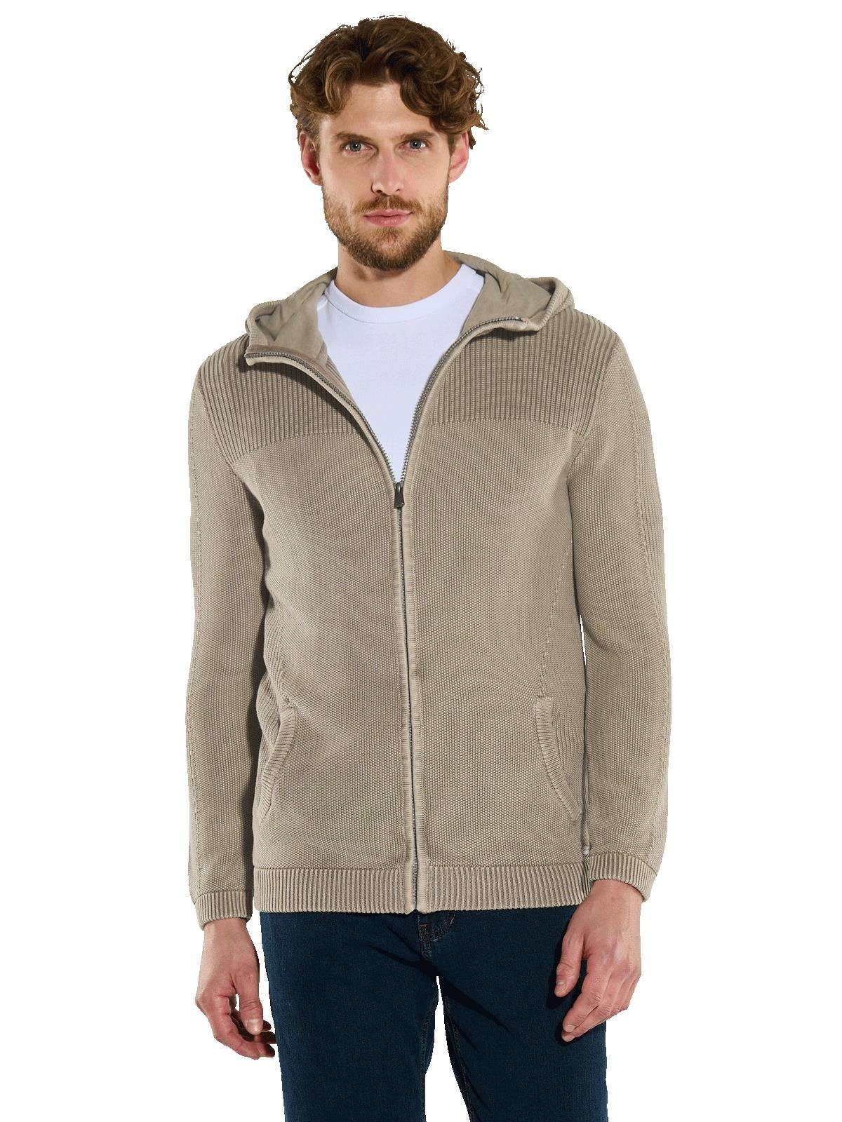 Engbers Strickjacke Herren Strickjacke strukturiert, Beige