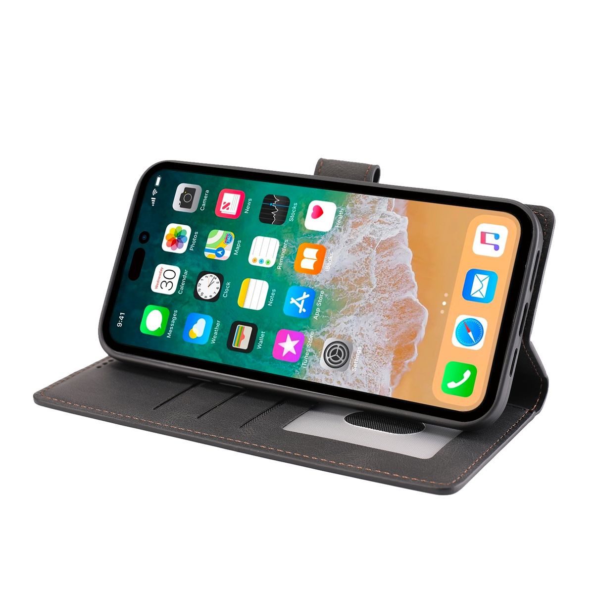 König Design Handyhülle Apple iPhone 14 Pro Max, Schutzhülle Schutztasche Case Cover Etuis Wallet Klapptasche Bookstyle