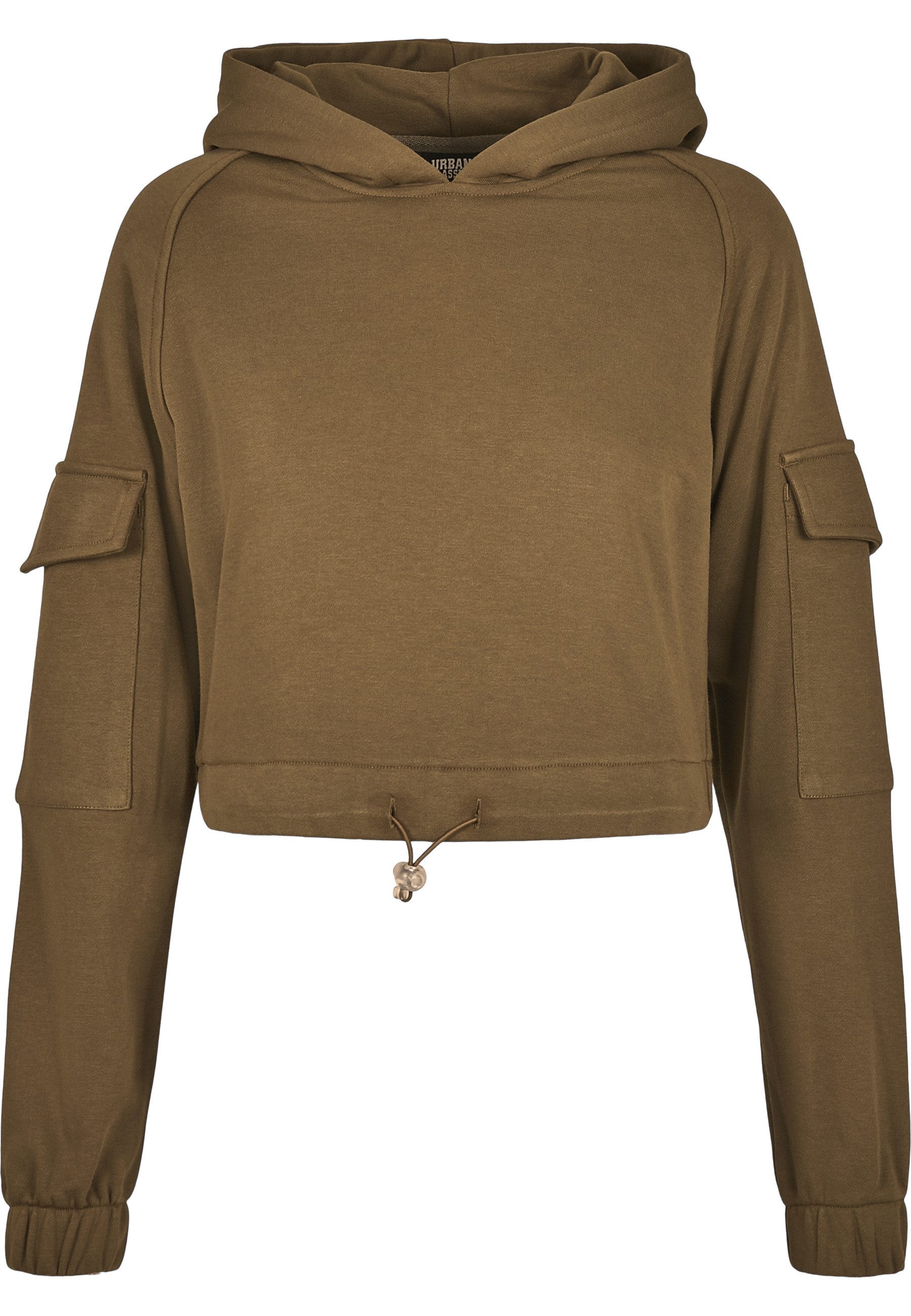 Rundhalspullover Urban Classics Damen Ladies Short Worker Hoody