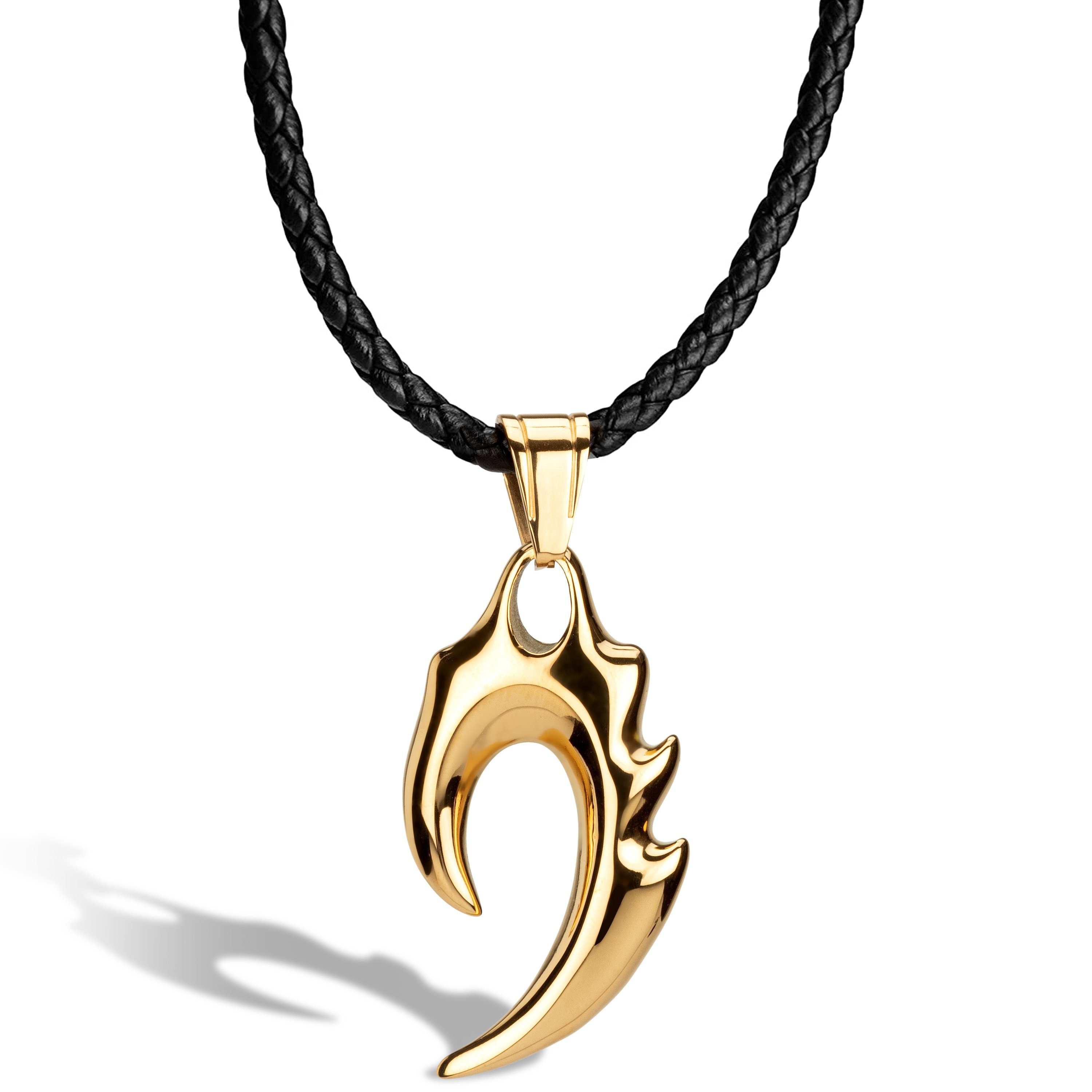 SERASAR Lederband Lederhalskette mit Edelstahlanhänger "Flame" günstig online kaufen