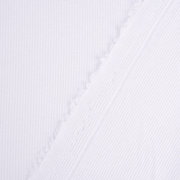 SCHÖNER LEBEN. Stoff Jersey Rippjersey einfarbig weiß 1,40m Breite, allergikergeeignet