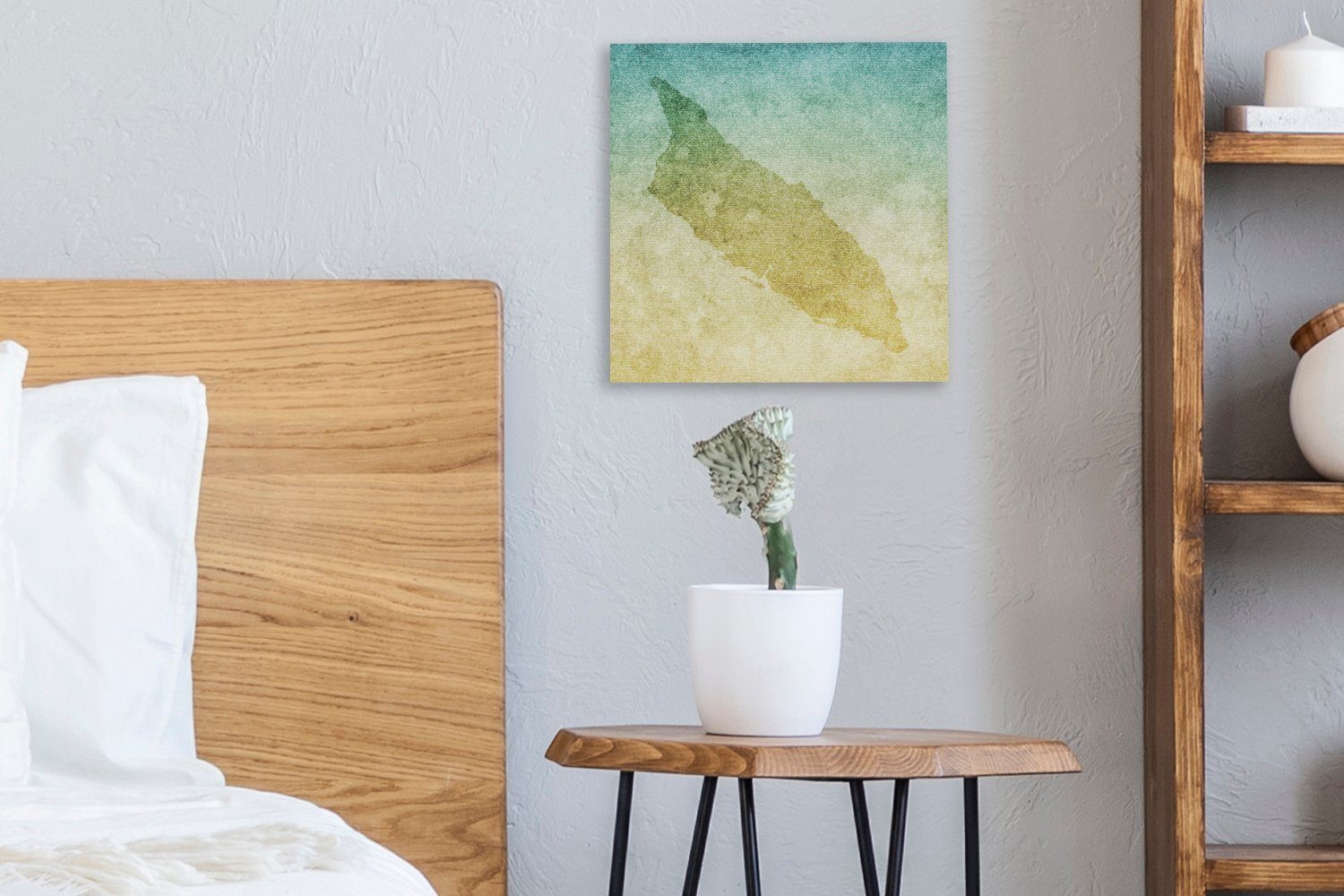 Illustration (1 einem Hintergrund, OneMillionCanvasses® für Eine St), Aruba von Leinwand Leinwandbild Wohnzimmer auf farbigen Bilder Schlafzimmer