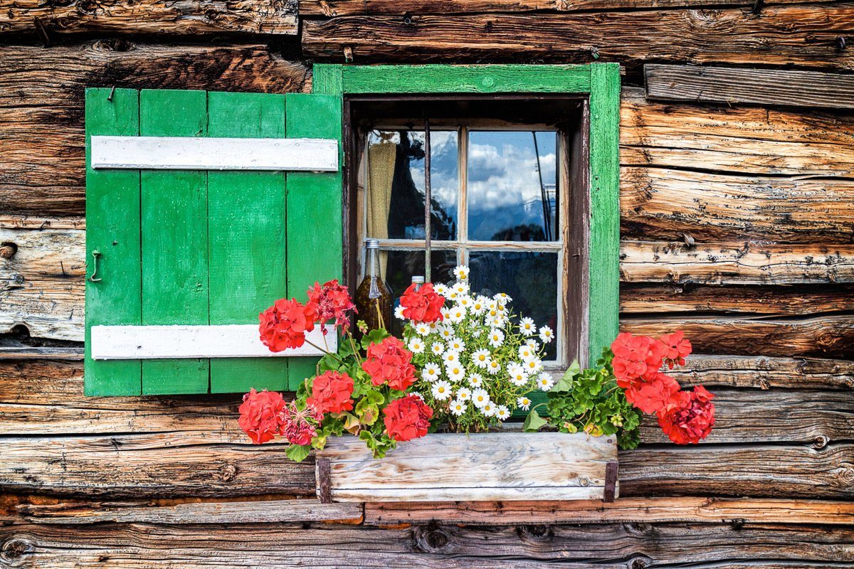 Fototapete Holzhütte