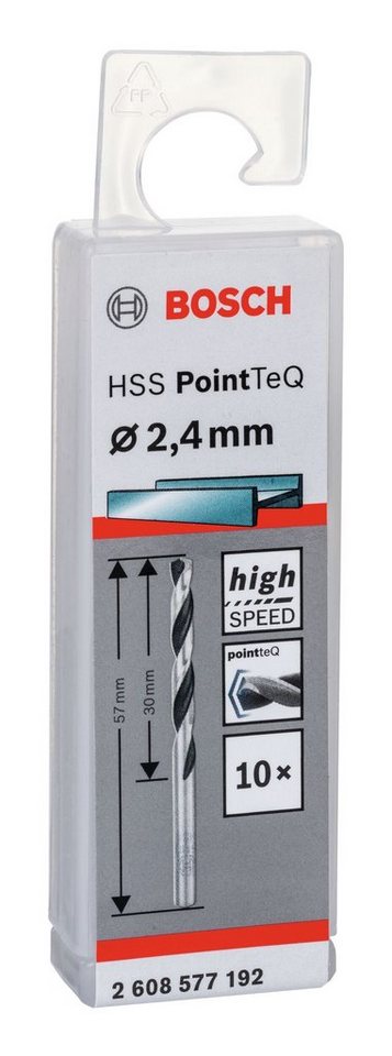 Thumbnail - BOSCH Metallbohrer, (10 Stück), HSS PointTeQ (DIN 338) Metallspiralbohrer - 2,4 mm - 10er-Pack