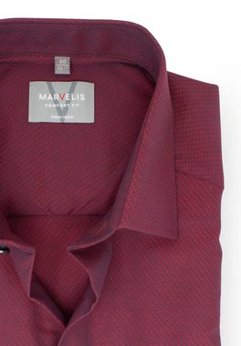MARVELIS Kurzarmhemd Kurzarmhemd - Comfort Fit - Struktur - Rot