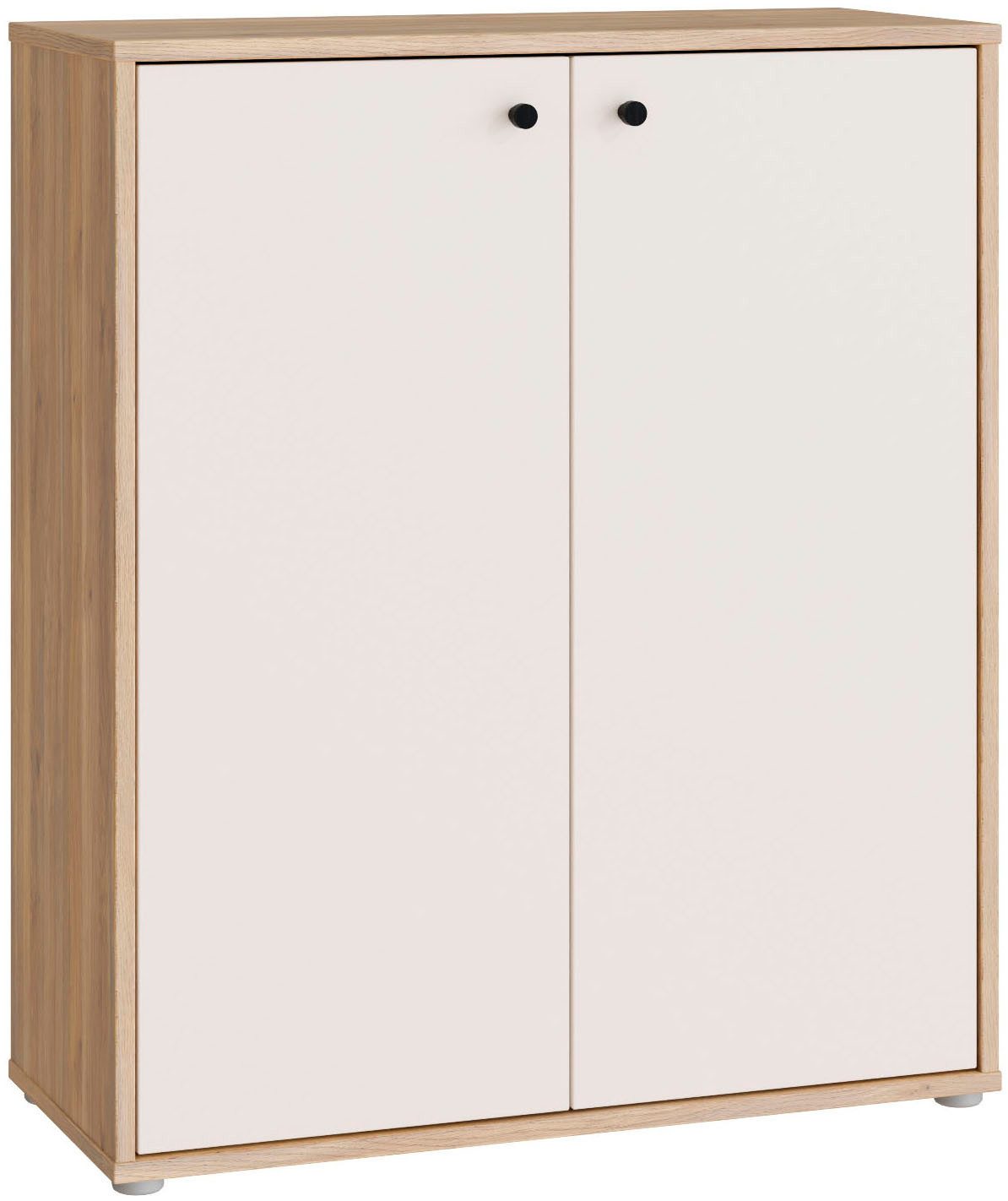 FORTE Schuhschrank Metallgriffe Schwarz B/H/T 83,7/98,3/34,9cm Soft Close