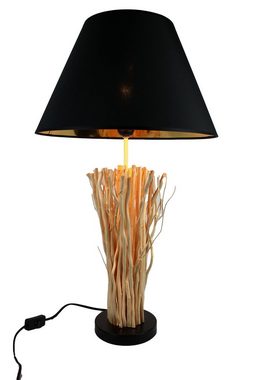 Cosy Home Ideas Tischleuchte Tischlampe Zweige Holz auf Sockel mit Lampenschirm schwarz, ohne Leuchtmittel, warmweiß, mit Holz gestaltet