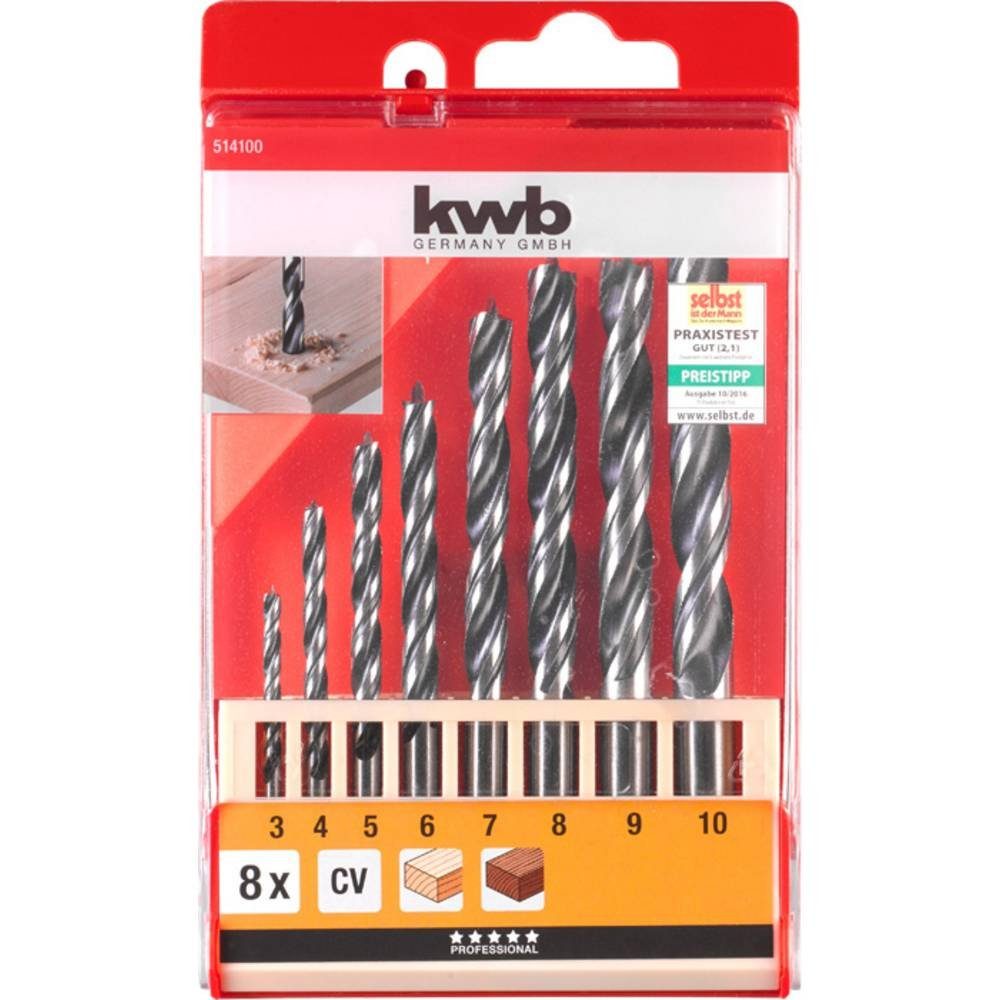 kwb Holzbohrer CV Holzbohrer-Set – Holz-Spiralbohrer für Hartholz 514100