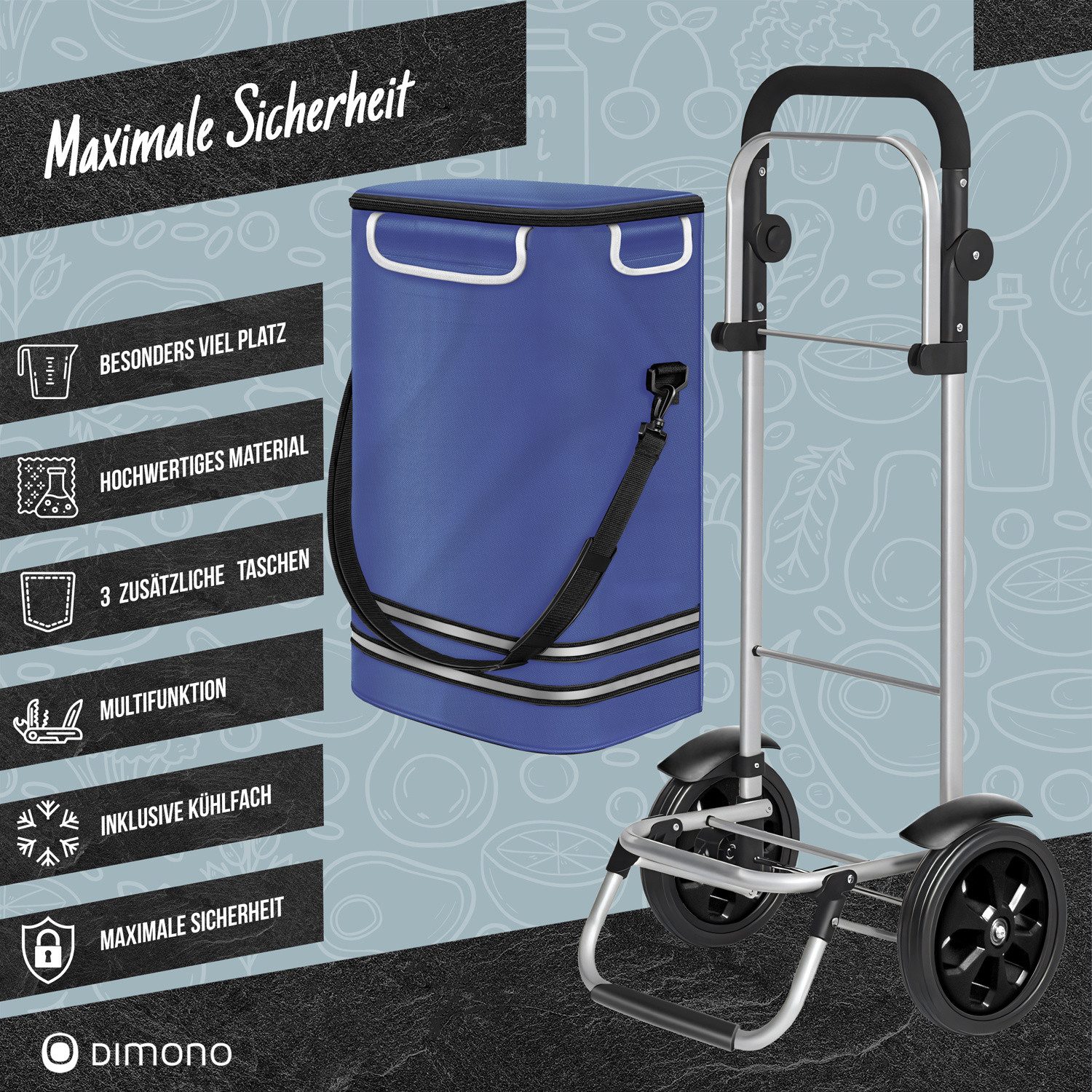 Dimono Einkaufstrolley Dimono 3-in-1 Einkaufstrolley mit Kühltasche – faltb günstig online kaufen