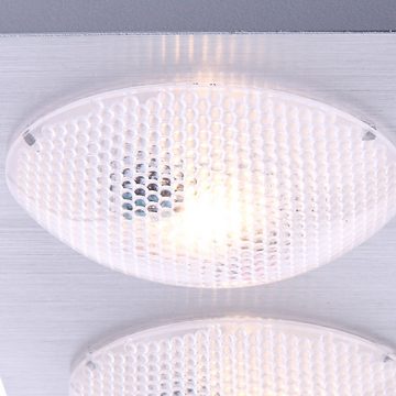 Globo LED Deckenleuchte, LED-Leuchtmittel fest verbaut, Warmweiß, 20 Watt LED Decken Leuchte Alu Beleuchtung eckig Effekt Lampe Globo