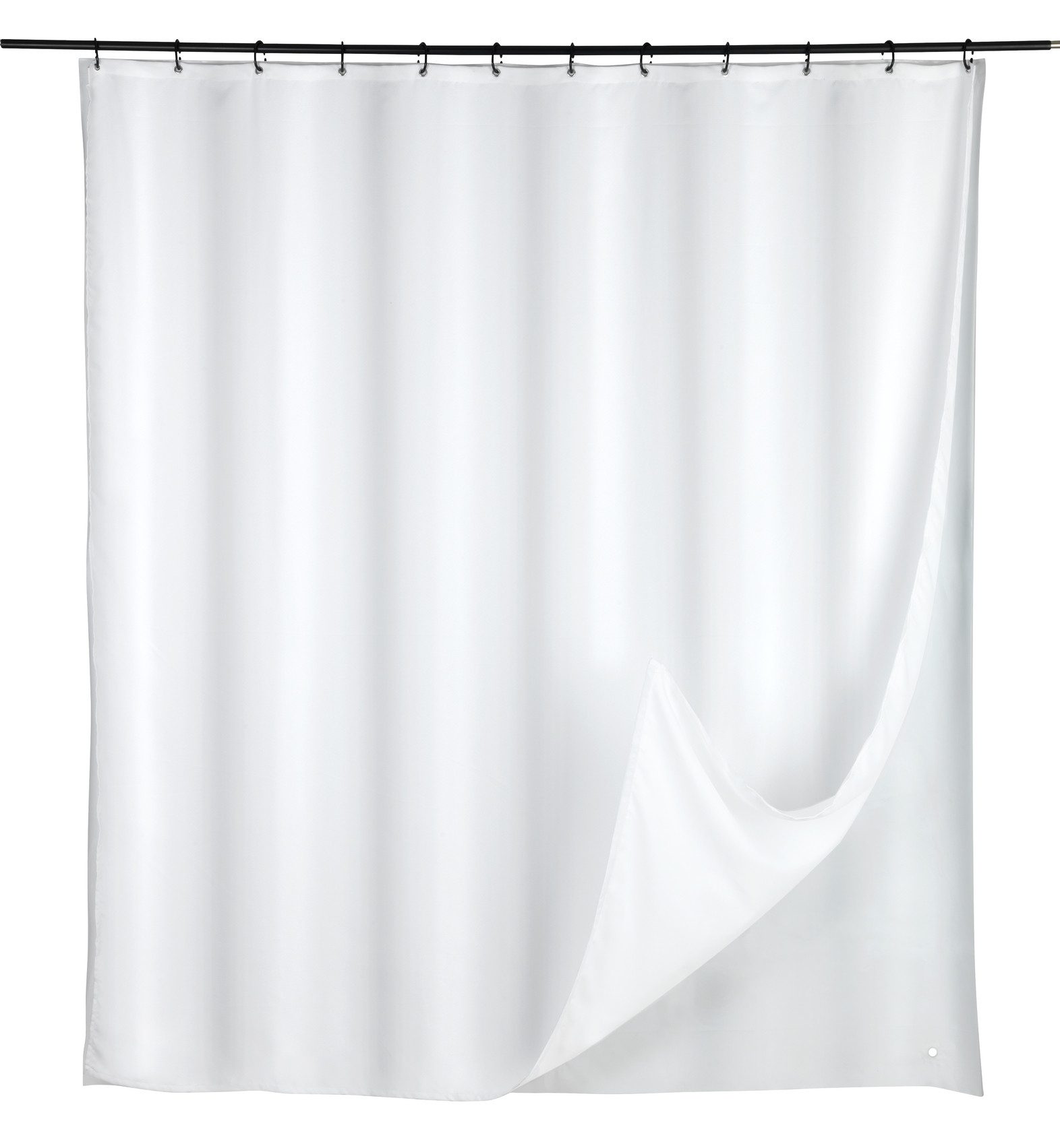 SCHÖNER WOHNEN-Kollektion Duschvorhang »Saoba« Breite 180 cm (Set, 17-tlg), 2 in 1, äußerer Vorhang aus recyceltem Polyester, 16 Duschvorhangringe