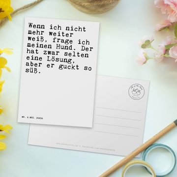Mr. & Mrs. Panda Postkarte Wenn ich nicht mehr... - Weiß - Geschenk, Haus, Spruch Sprüche Weishe, Matte Rückseite