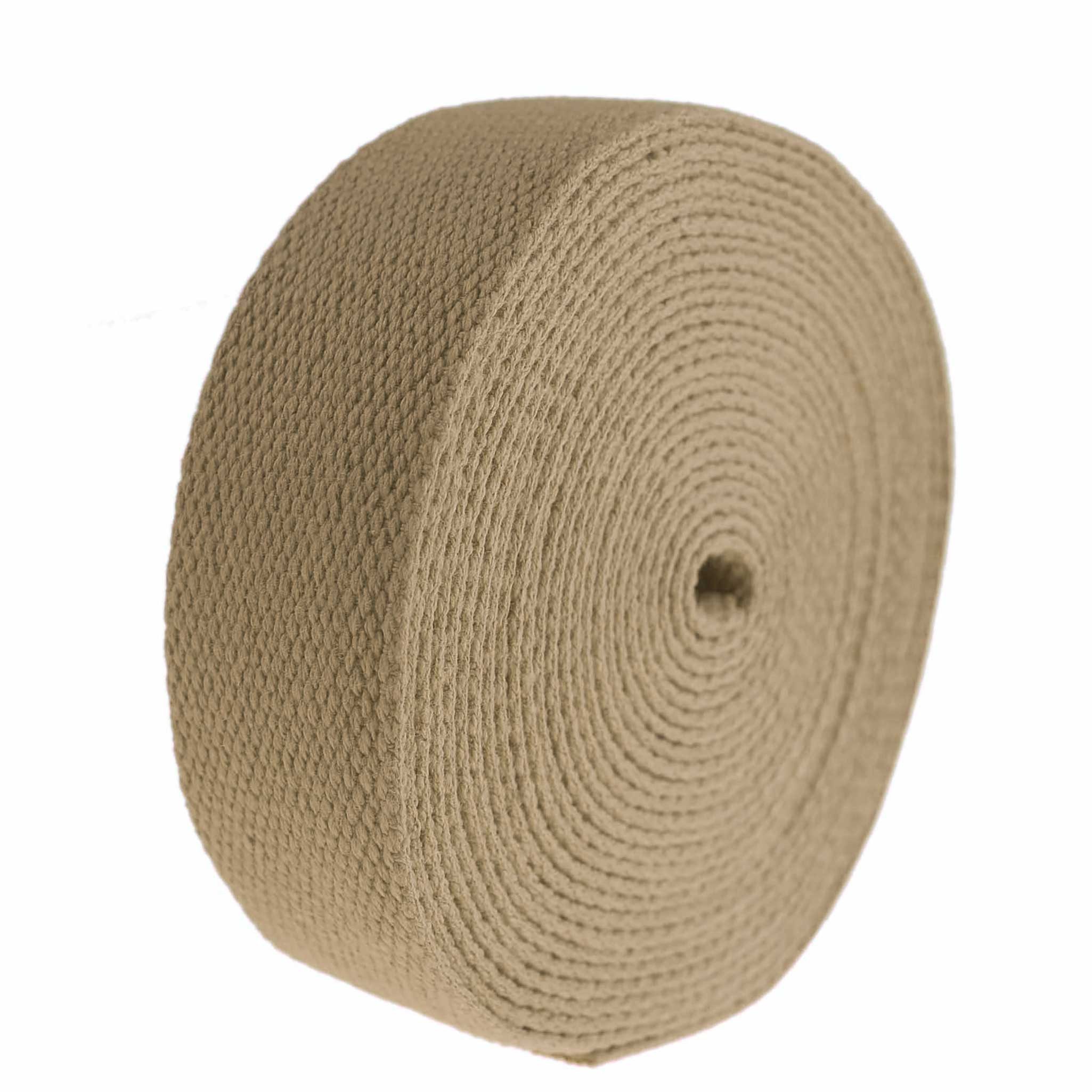 maDDma 5m Gurtband, 30mm, 2mm stark, 100% Baumwolle, Farbwahl Rollladengurt, sand