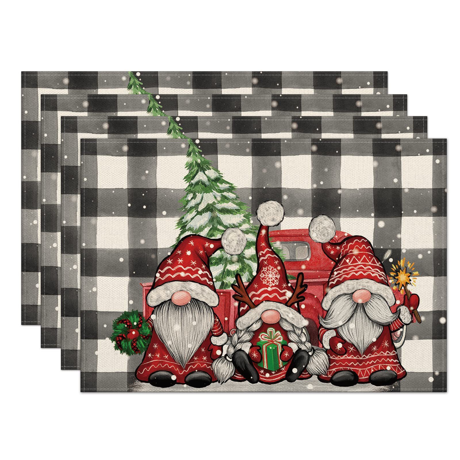 Coonoor Platzset Weihnachten Platzsets 4er Set, 30x45cm Urlaub Tischsets günstig online kaufen