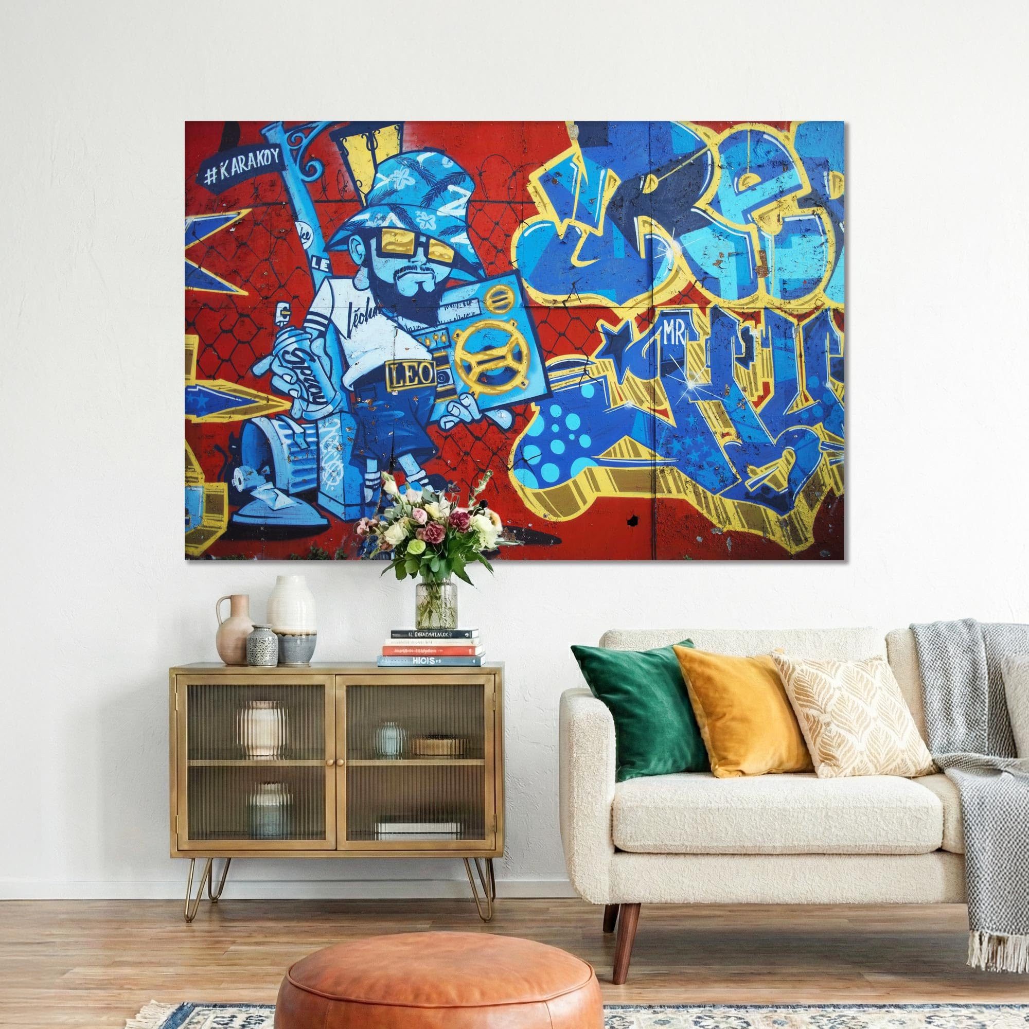 framed concept Leinwandbild Akustikbild auf Leinwand (Canvas) HD-Eco-Solvent-Druck, (Schallabsorbierend Holzrahmen 60×40 cm 90×60 cm 120×80 cm), Geräuschdämmendes Bild für Büro, Wohnzimmer & Konferenzraum
