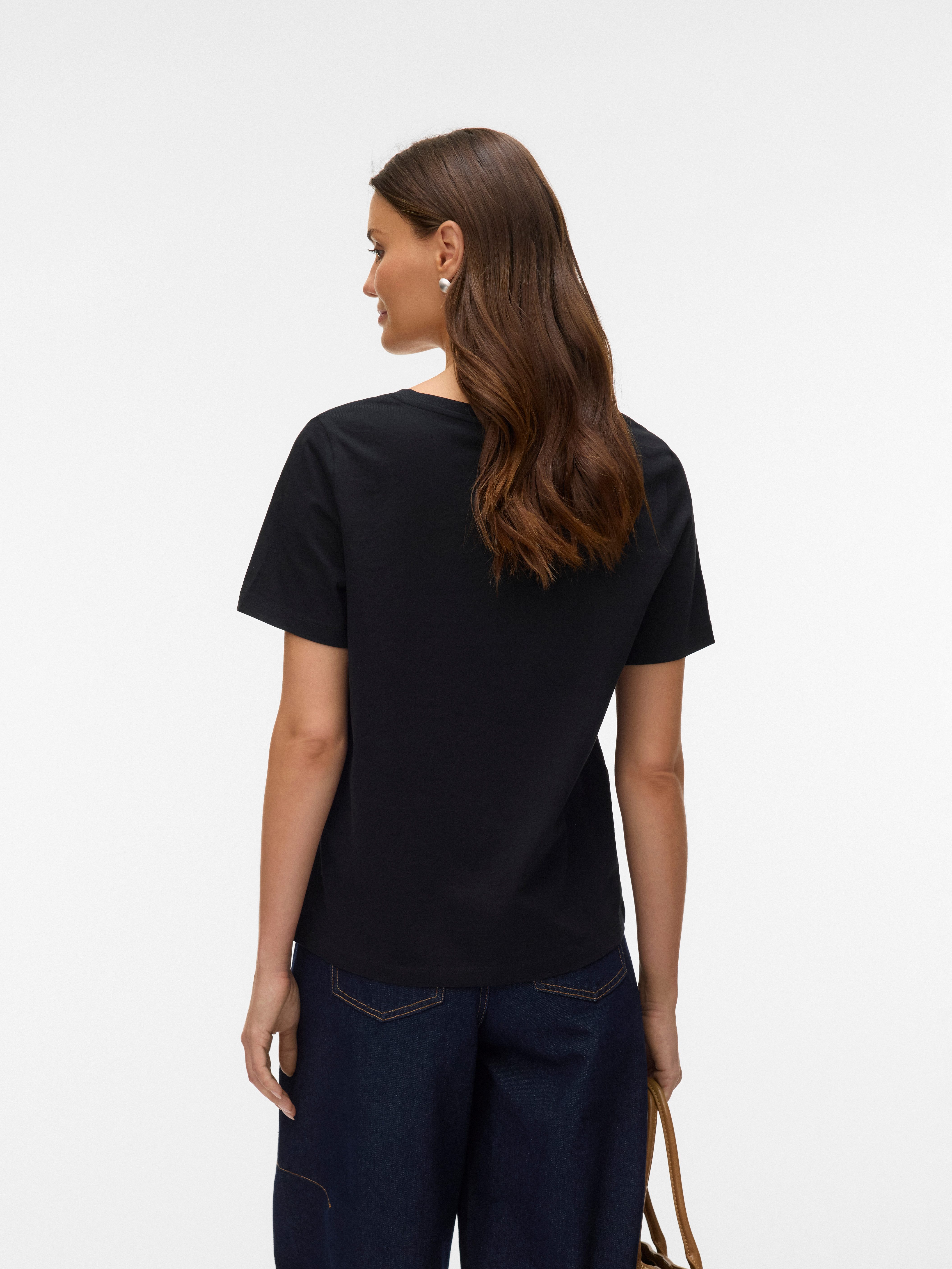 Vero Moda Kurzarmshirt VMPAULINA SS V-NECK T-SHIRT JRS NOOS Baumwolle günstig online kaufen