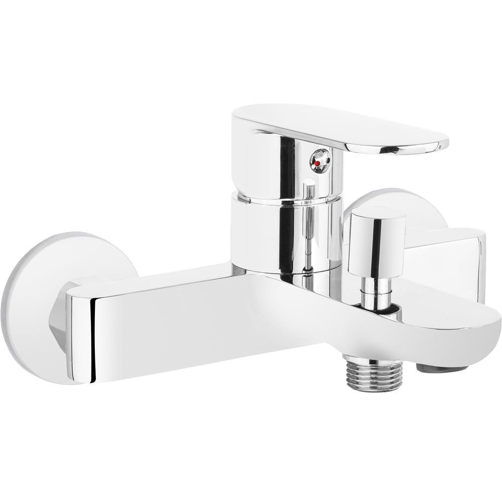 Lomadox Wannenarmatur ALPINIA-30 für die Wandmontage ohne Duschset Silber verchromt