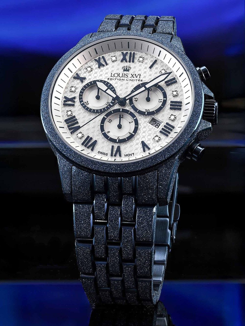 LOUIS XVI Quarzuhr Louis XVI LXVI3681 Herrenuhr Aramis Frosted 2.0 Diamond Chronograph 43 Louis XVI LXVI3681 Herrenuhr Aramis Frosted 2.0 Diamond Chronograph 43mm 5ATM