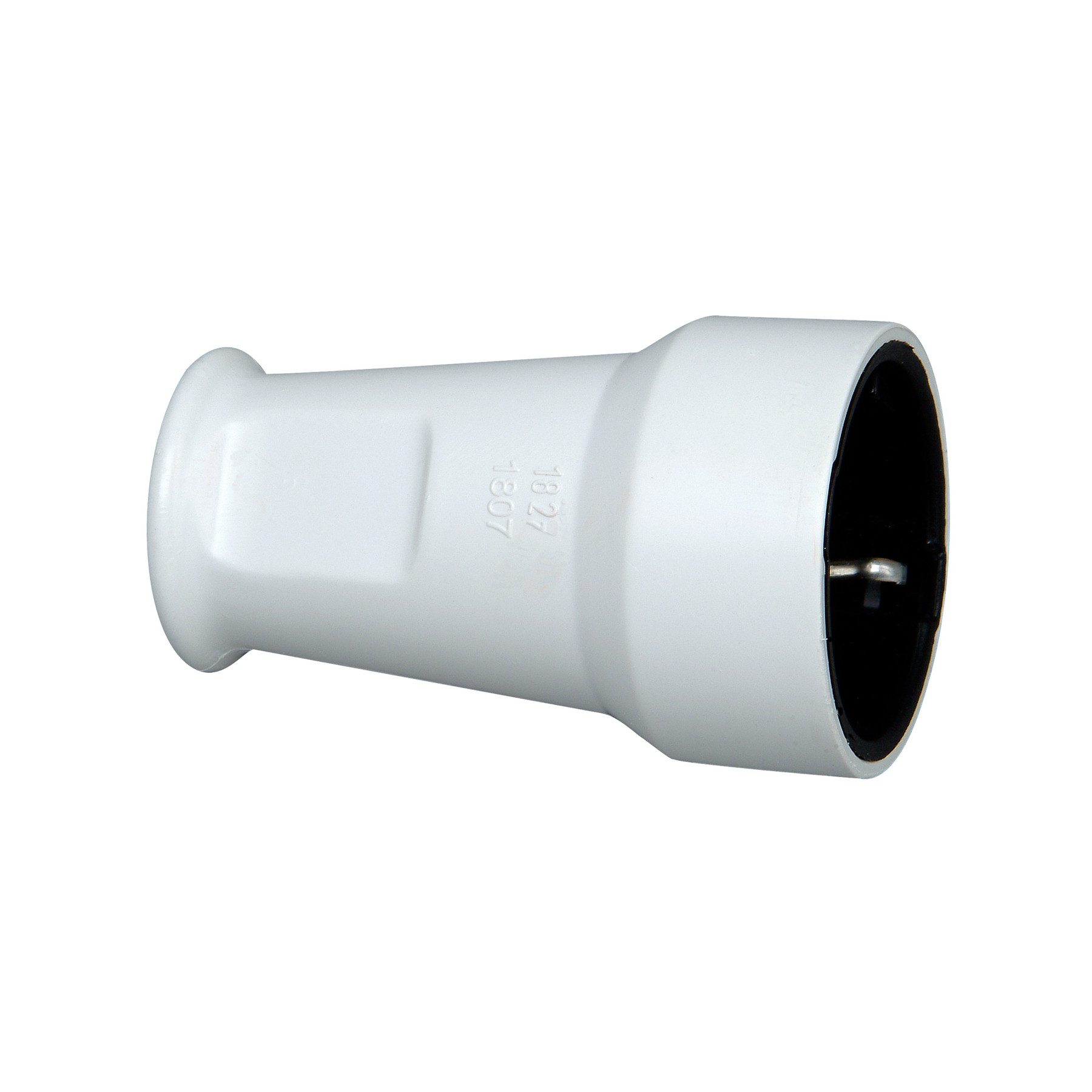 Kopp Schuko-Kupplung KOPP Schutzkontakt-Schalenkupplung 182704006, klein, Knickschutz, grau