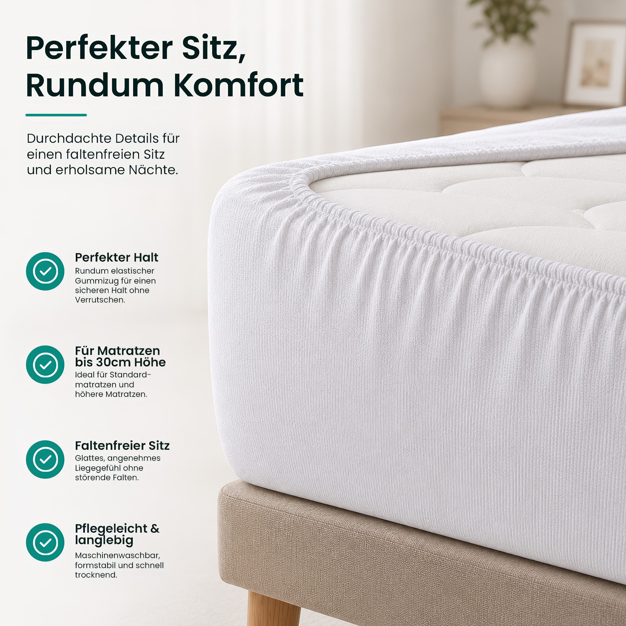 Matratzenschoner Wasserdichter, atmungsaktiver Matratzenschoner – leise & waschbar Gentle North – Bild 2 von 5