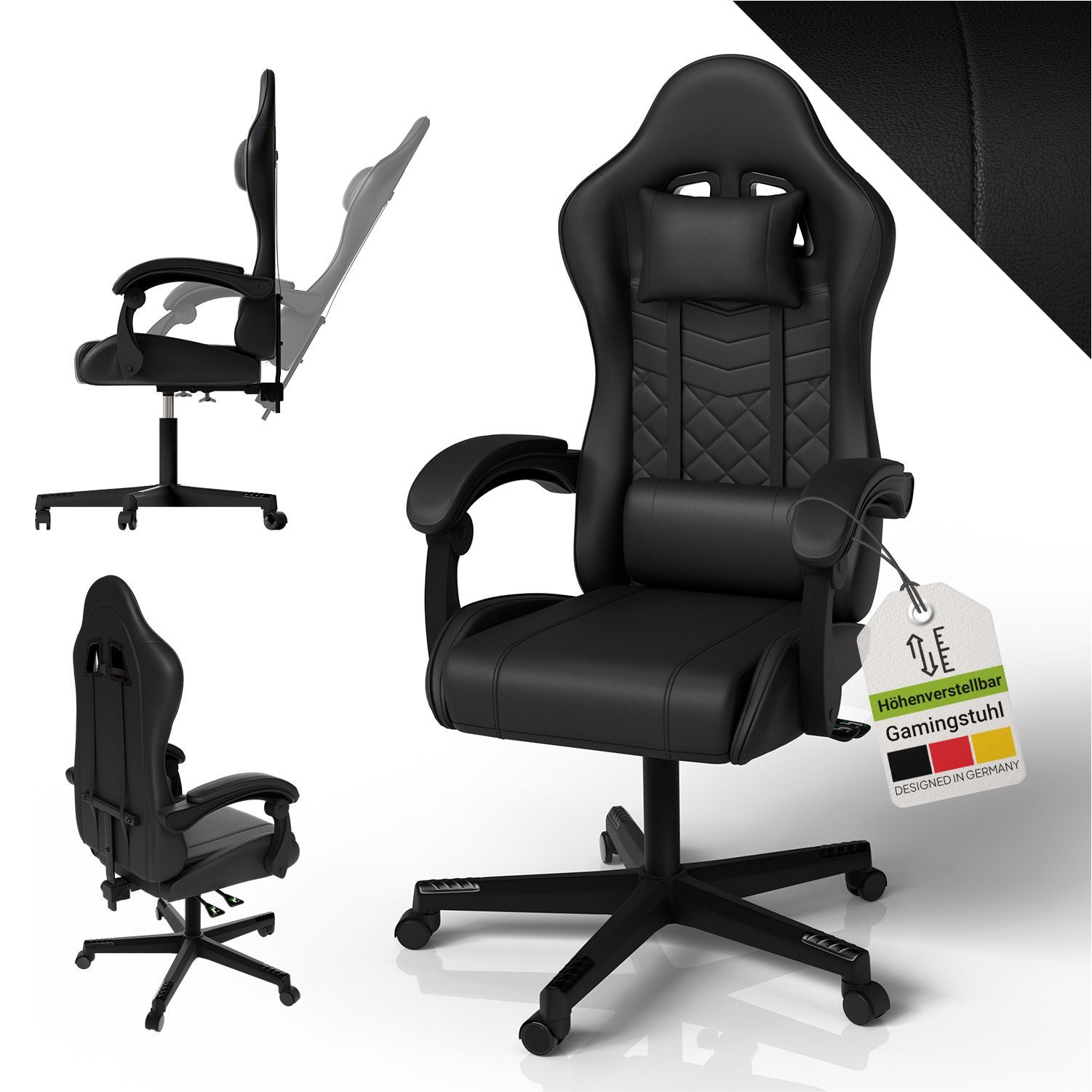 Juskys Gaming-Stuhl HyperSeat, Verstellbare Rückenlehne, robuste günstig online kaufen