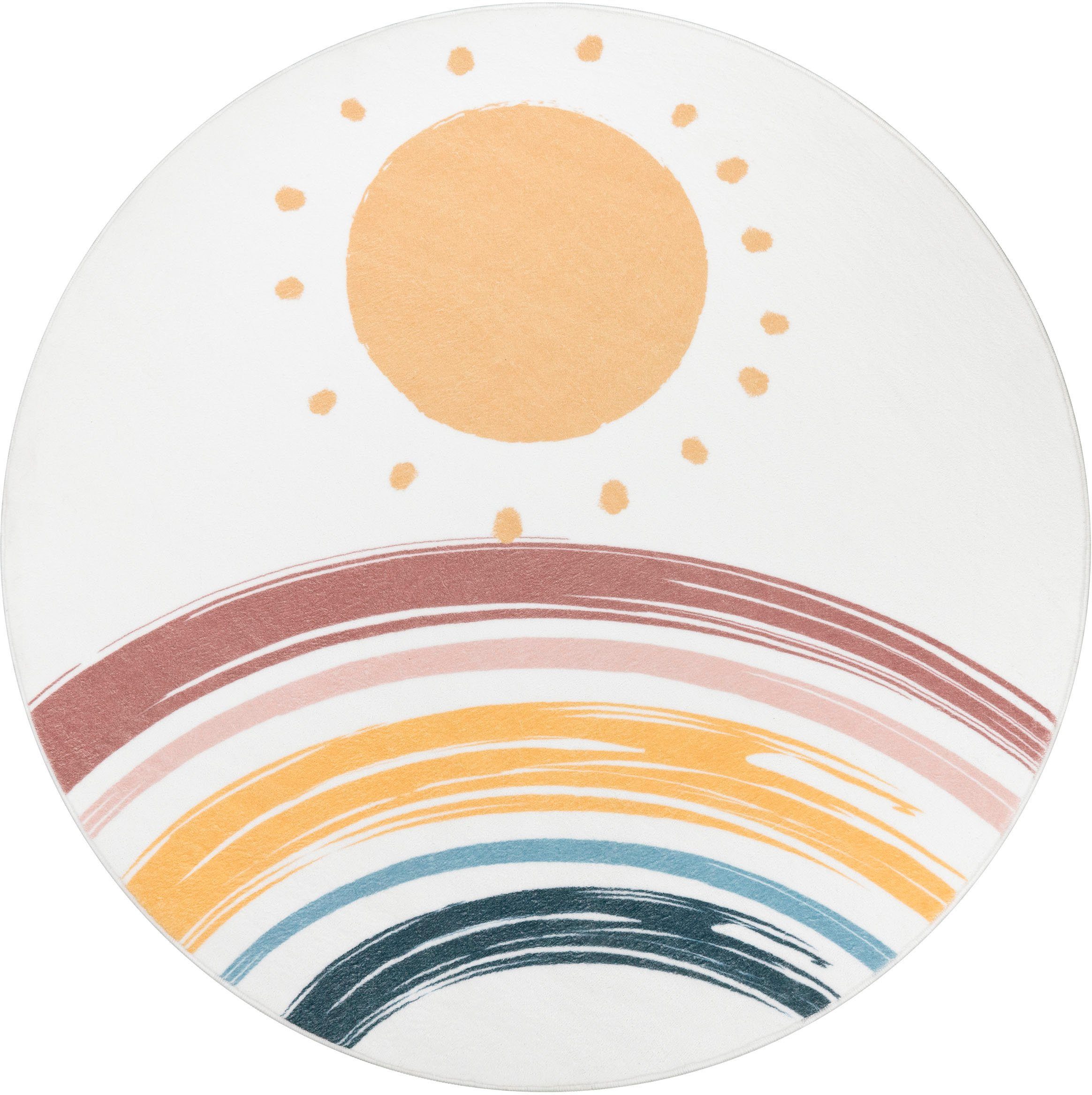 Paco Home Kinderteppich Niloya 362, rund, Höhe: 12 mm, Spielteppich, Kurzfl günstig online kaufen