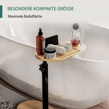 Welikera Duschablage Badezimmerregal, Bambus Schrumpfstange Badezimmer Anwendbar