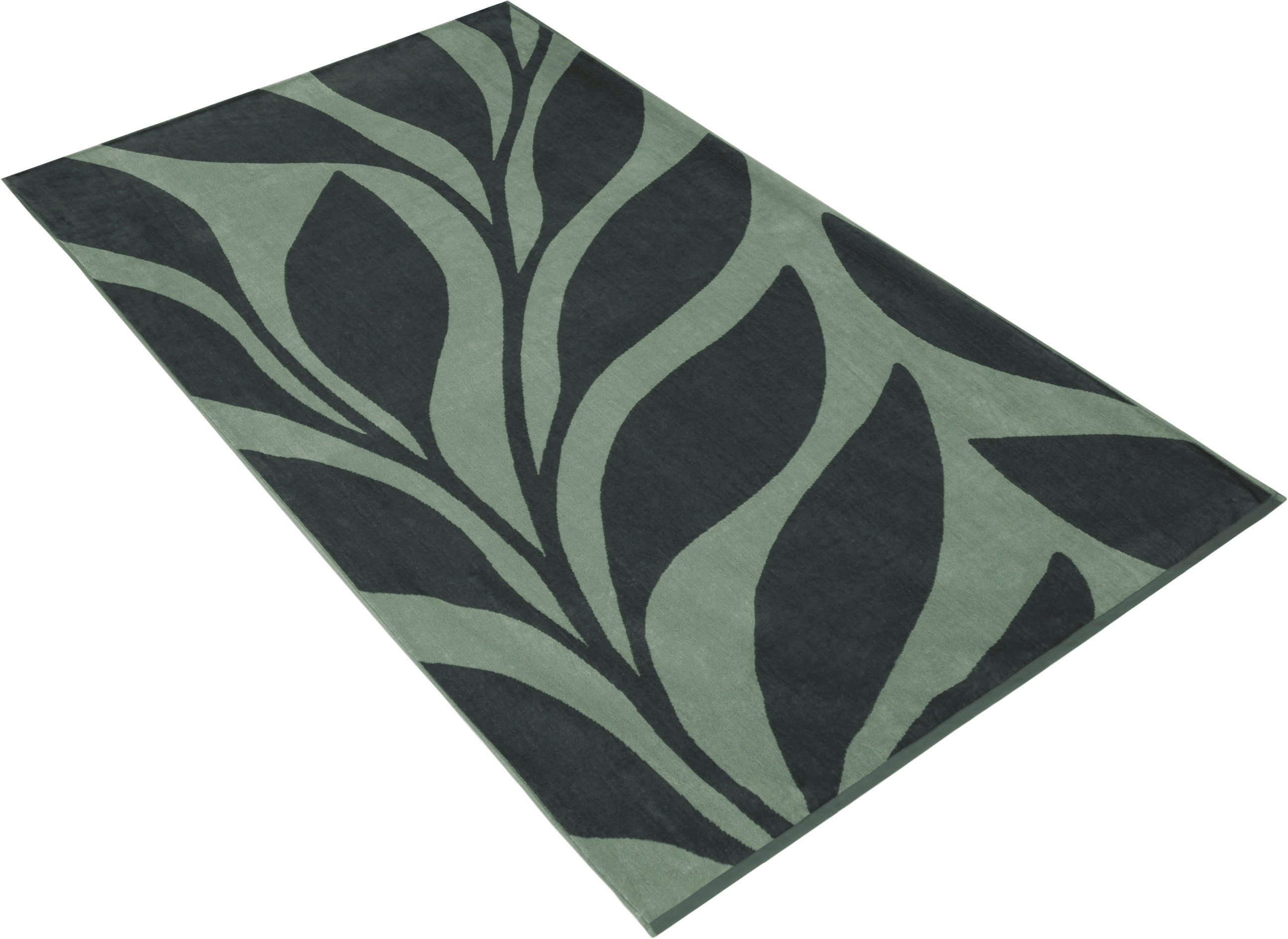 Vossen Strandtuch OCEAN LEAF, Velours (1-St), Strandtuch im Blätter-Design