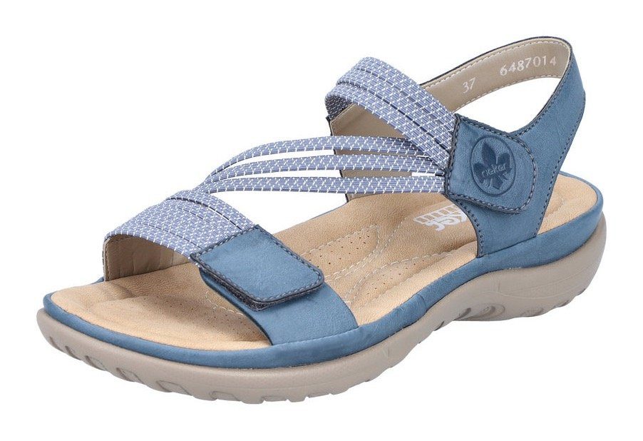 Rieker Riemchensandale Sommerschuh, Sandalette, Keilabsatz, mit Gummizügen