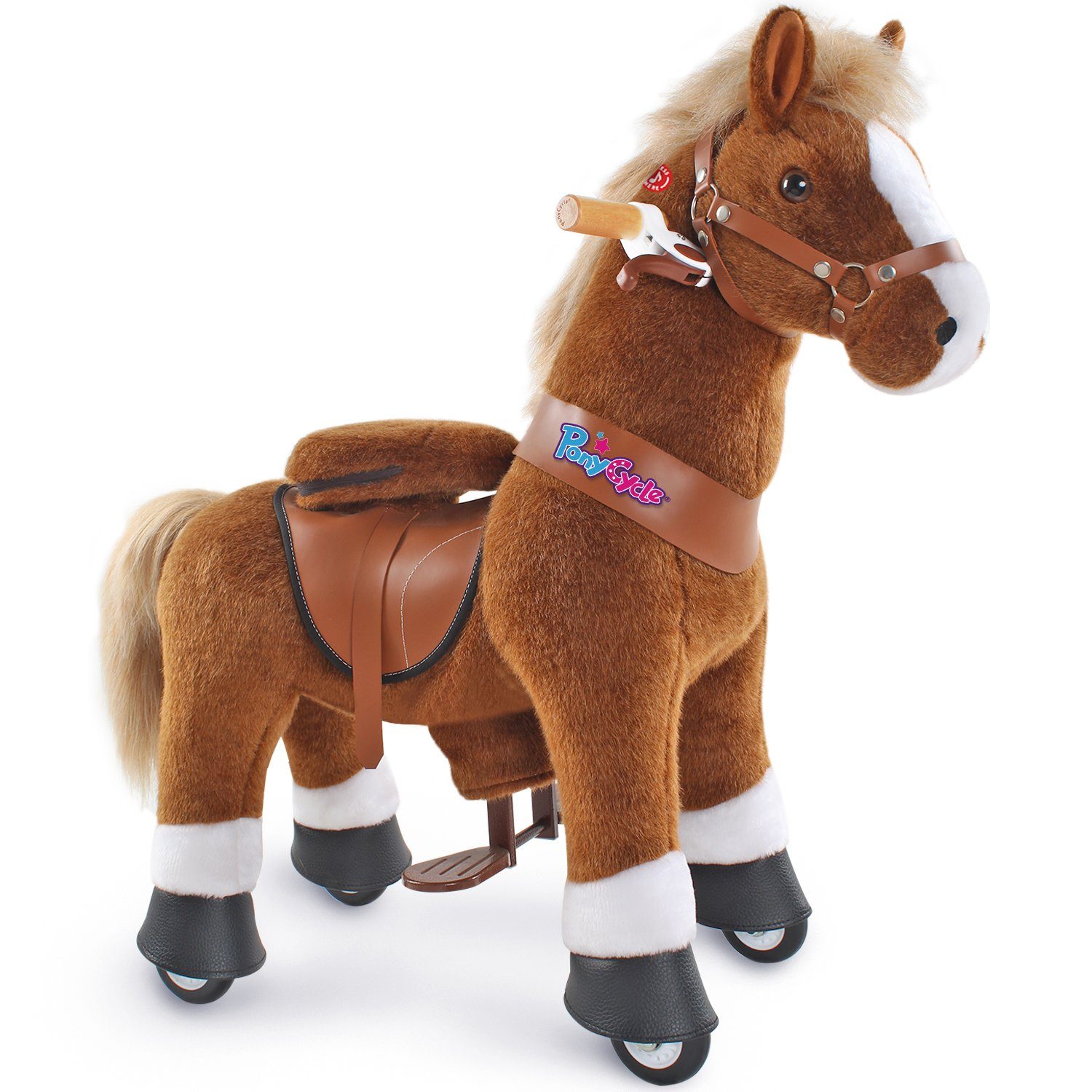 PonyCycle Reitpferd »Modell U 2021 Reiten auf Pferd Spielzeug Plüsch  Lauftier - Braunes Pferd mit Bremse und Ton«, Größe 3 für 3-5 Jahre, Ux324,  PonyCycle® Offizieller Shop online kaufen | OTTO