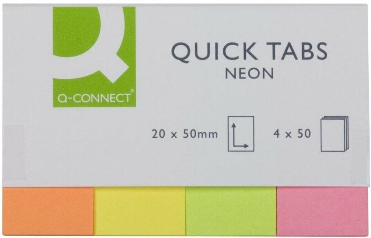 Connect Haftnotizblock Haftstreifen 20x50mm Neonfarben VE=4x40 Blatt