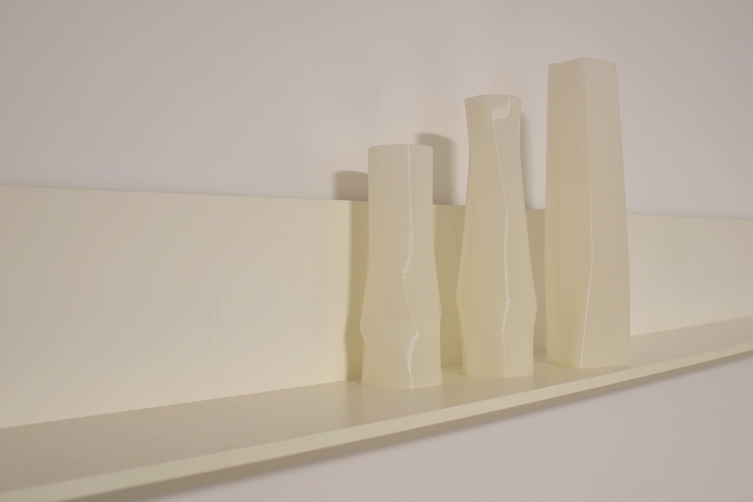 3D Leichte 100% Vasen, 1 Weiß (deco), innerhalb - the - 3D-Druck Durchsichtig; Dekovase vase viele (Rillung) Farben, Vase), (Einzelmodell, Shapes square Struktur Decorations Materials des