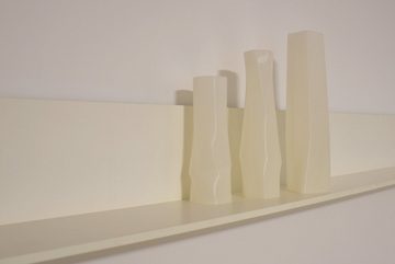 Shapes - Decorations Dekovase geometrio. (deco), 3D Vasen, 3er Set, 3D Dekovase, 100% 3D-Druck (3er Spar-Set, 3 Vasen in verschiedenen Größen), Durchsichtig; Leichte Struktur innerhalb des Materials (Rillung)