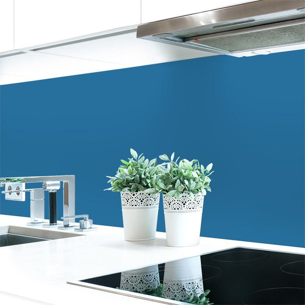 DRUCK-EXPERT Küchenrückwand Küchenrückwand Blautöne 2 Unifarben Premium Hart-PVC 0,4 mm selbstklebend Fernblau ~ RAL 5023
