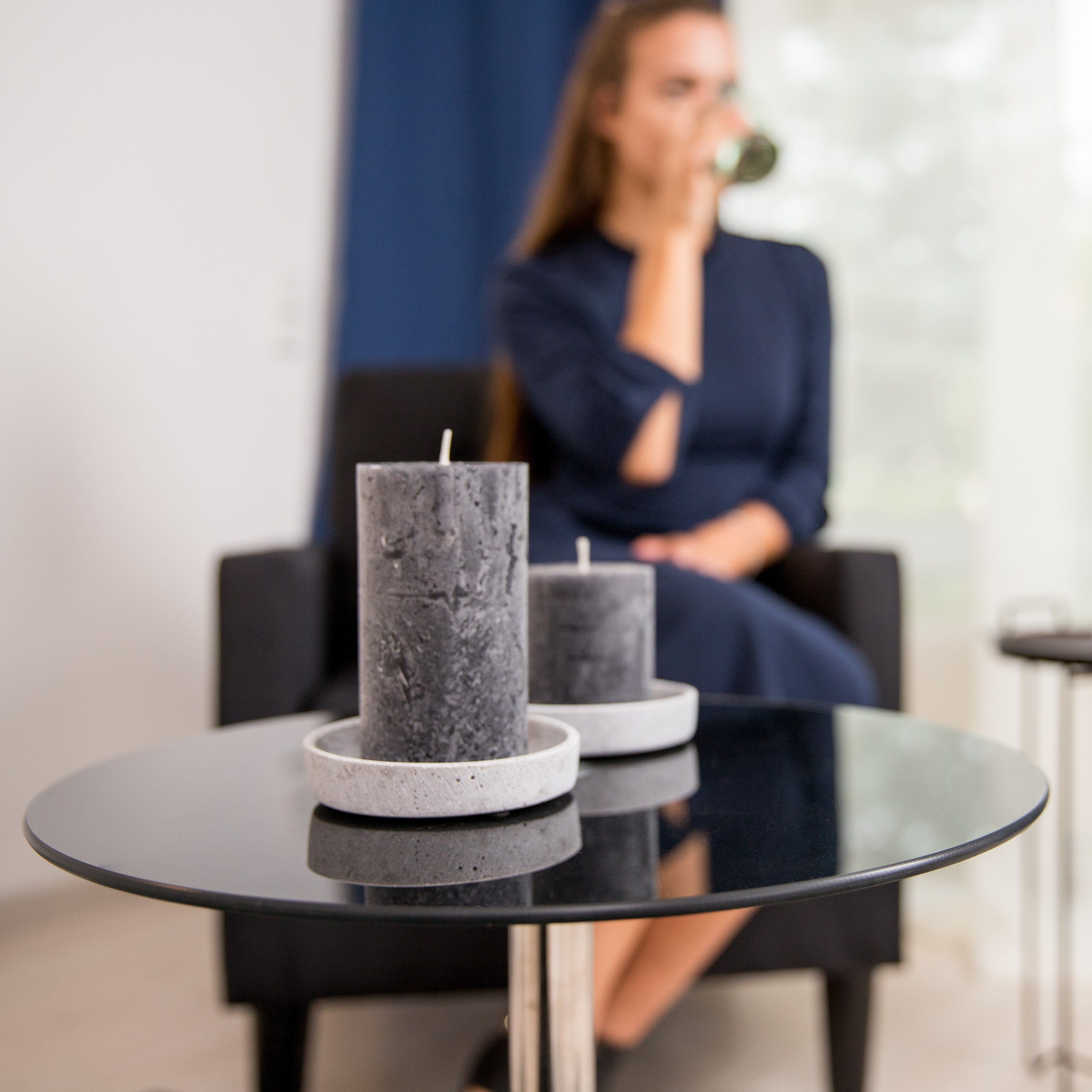 relaxdays Beistelltisch Glas Edelstahl, Schwarz günstig online kaufen