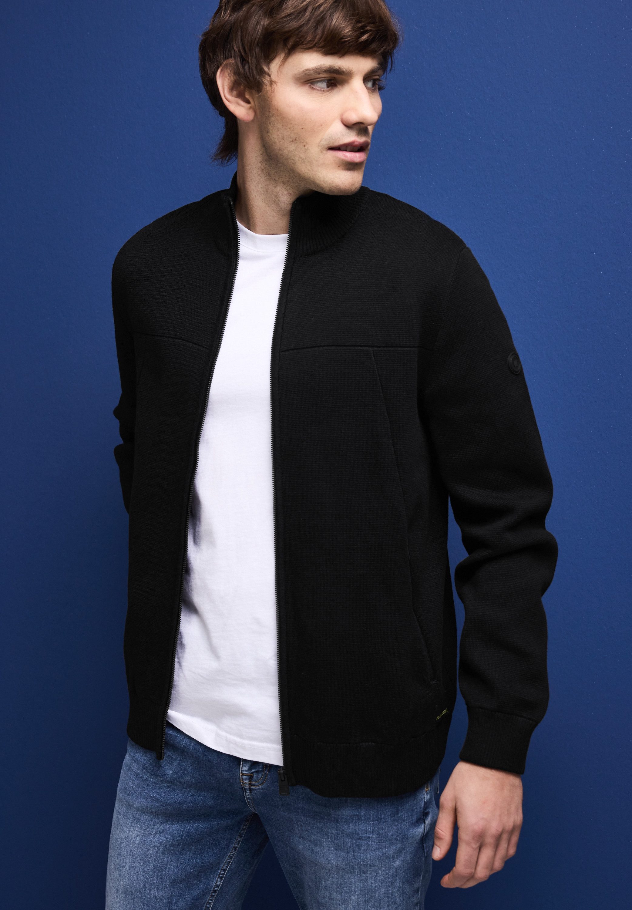 STREET ONE MEN Strickjacke aus reiner Baumwolle